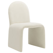 Junia Boucle Upholstered Arch Armless Dining Chair - Cream