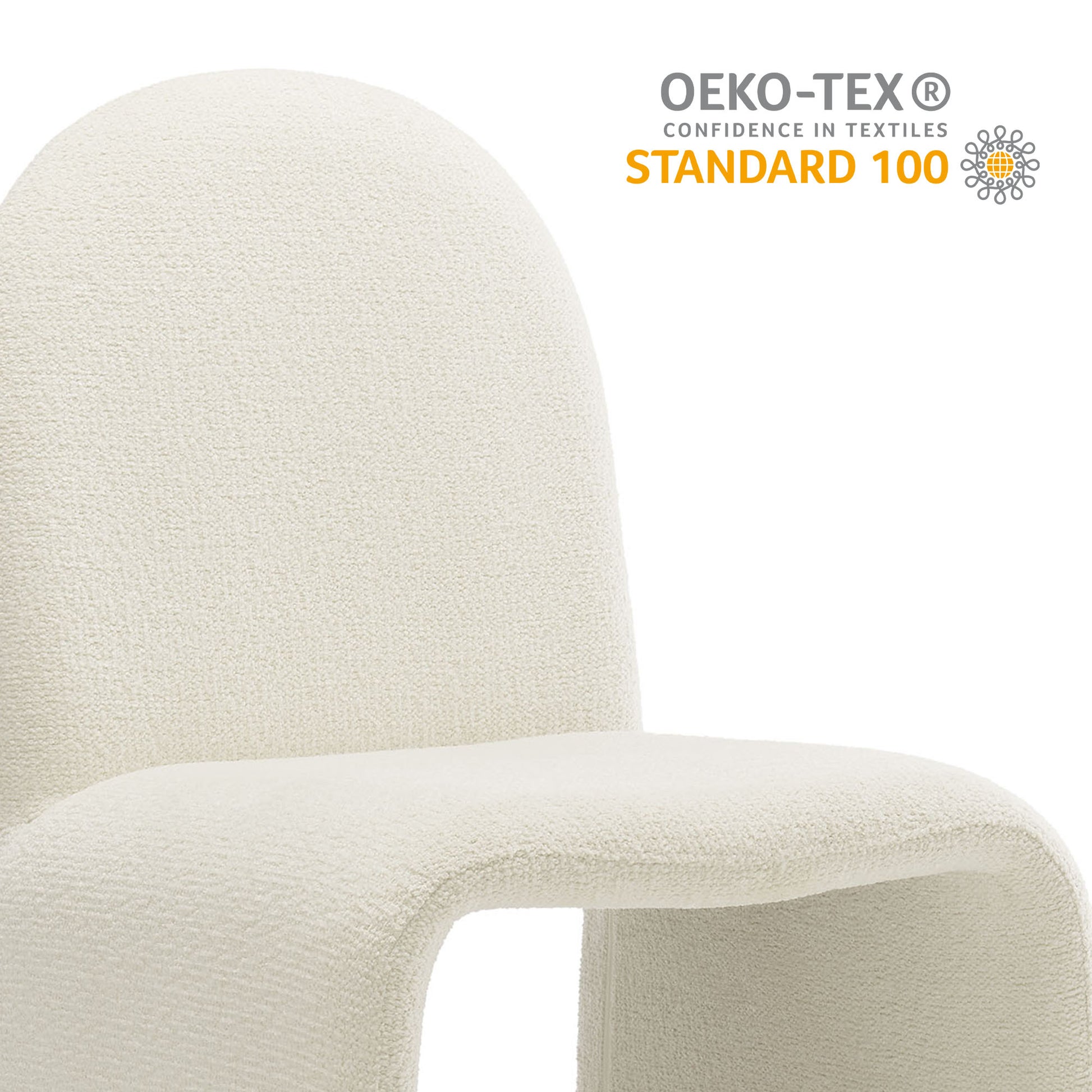Junia Boucle Upholstered Arch Armless Dining Chair