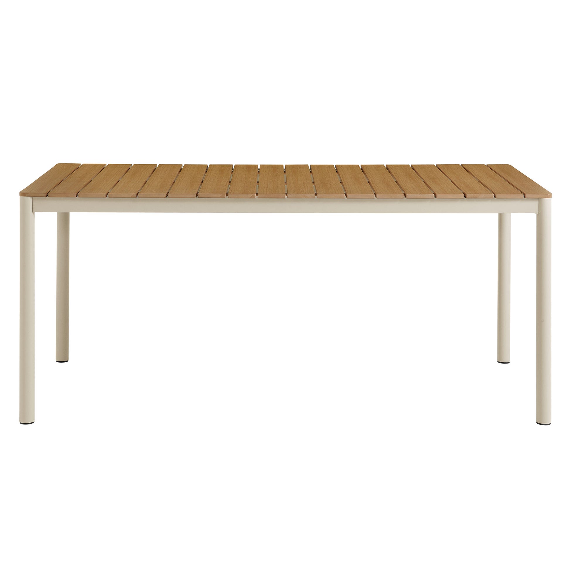 Finn 71" Outdoor Patio Aluminum Dining Table with Faux Wood Top