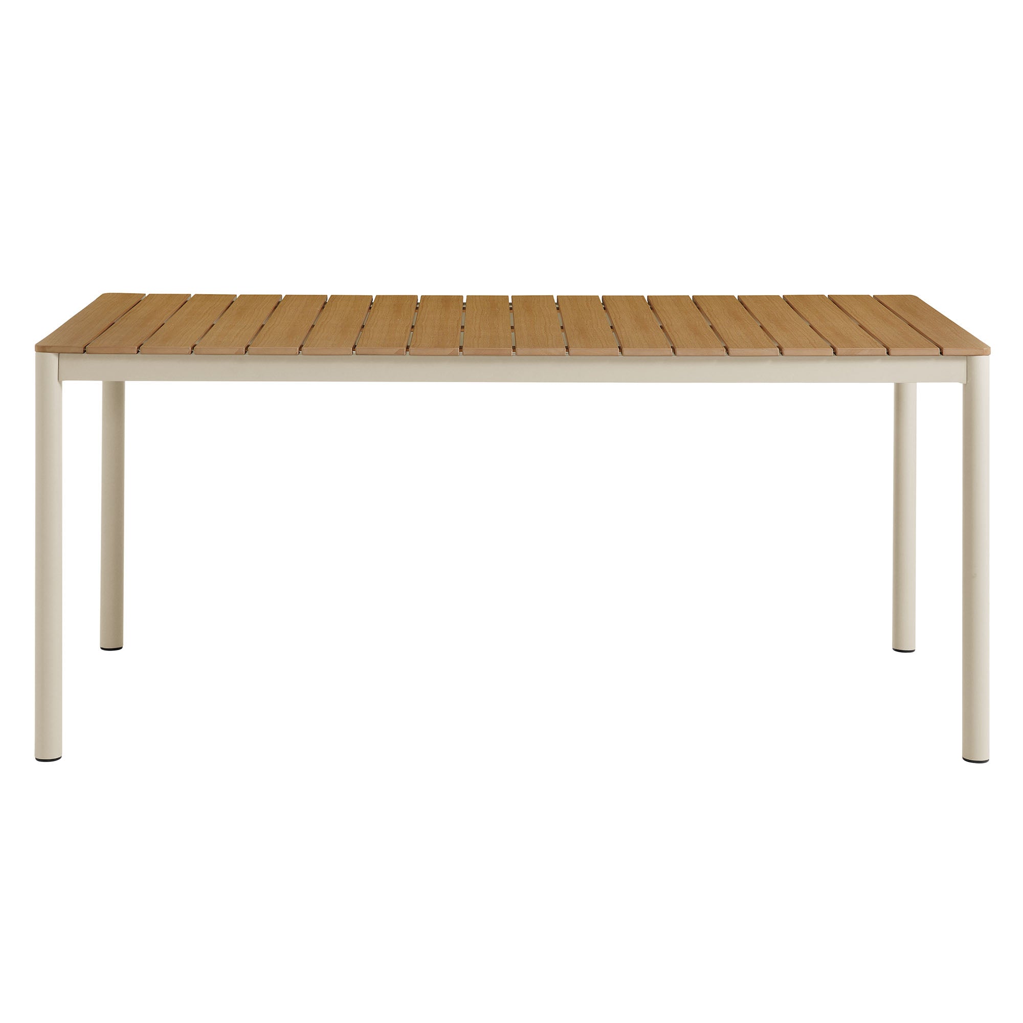 Finn 71" Outdoor Patio Aluminum Dining Table with Faux Wood Top