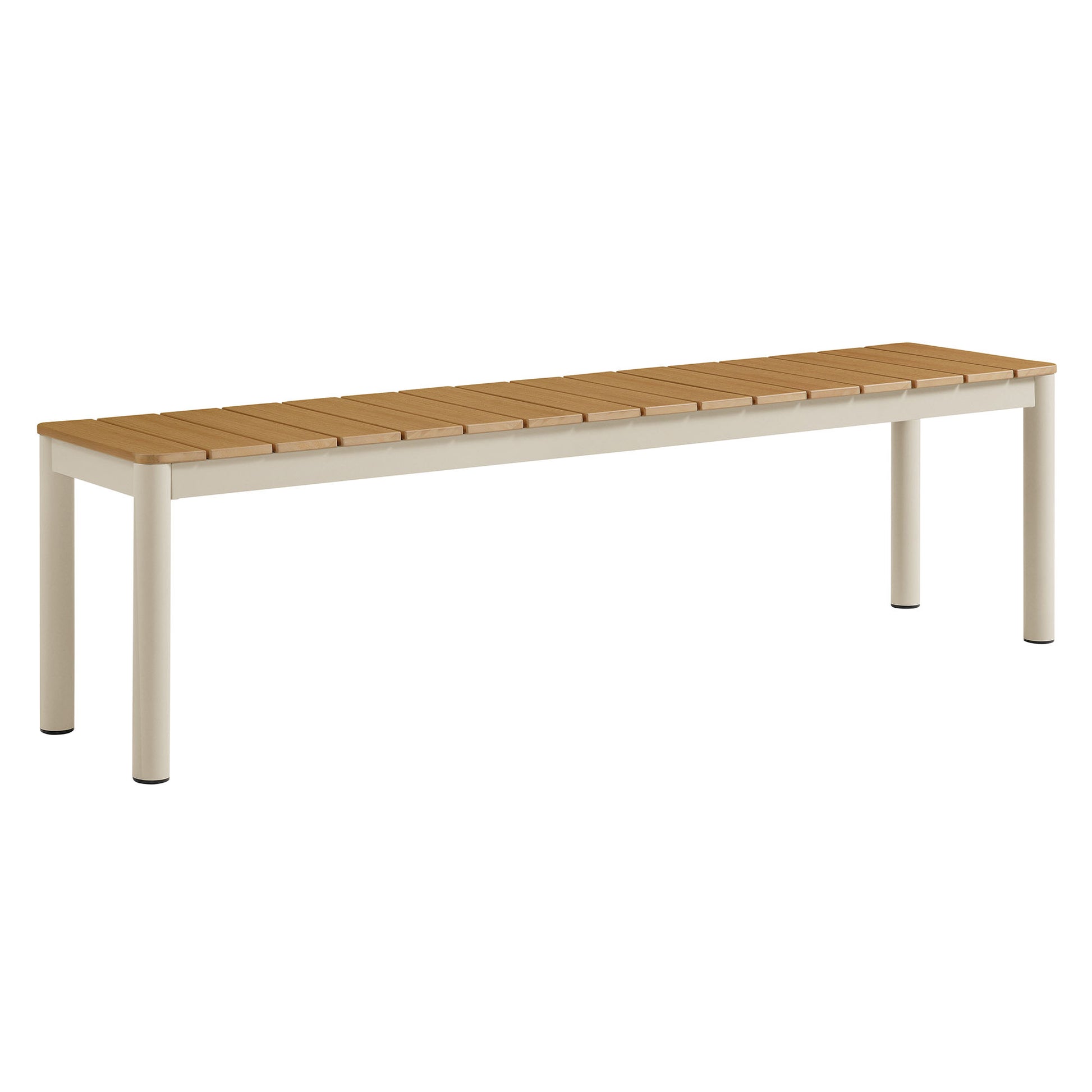 Finn Outdoor Patio Aluminum Bench with Faux Wood Top Set of 2