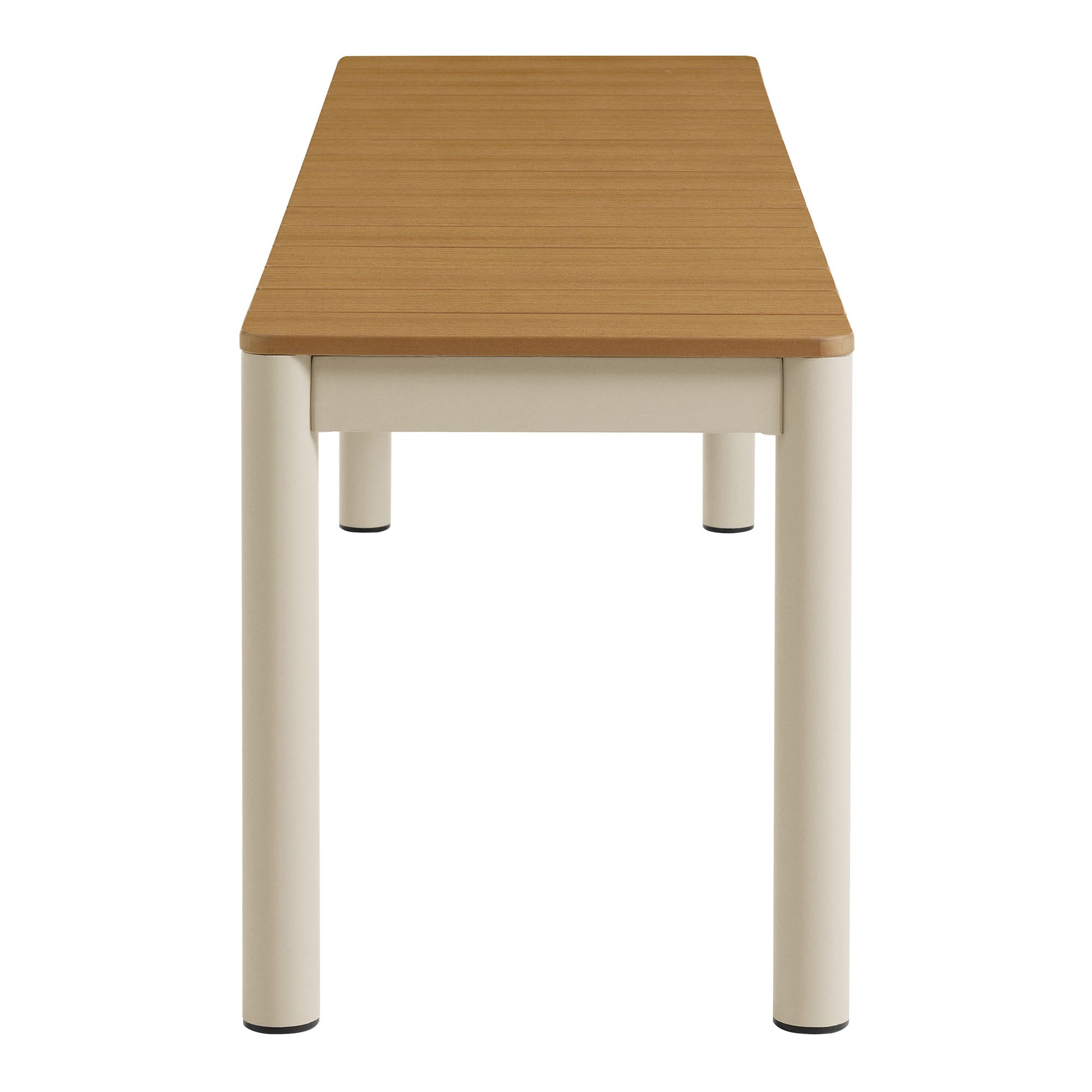 Finn Outdoor Patio Aluminum Bench with Faux Wood Top Set of 2