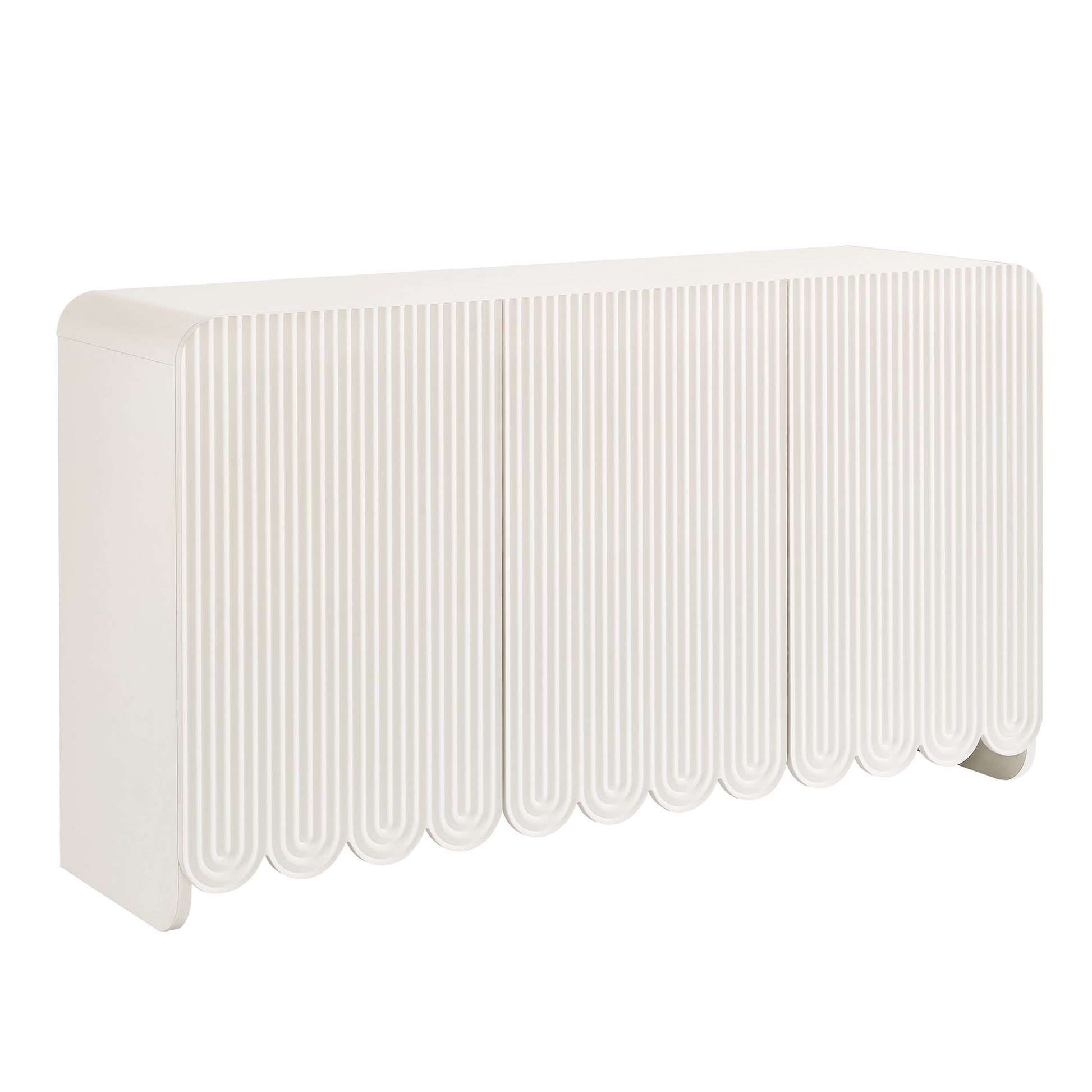 Dahlia Fluted and Scalloped Sideboard Storage Cabinet