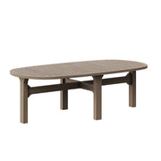 Saratoga Oval Outdoor Patio Teak Wood Coffee Table - Weathered Gray
