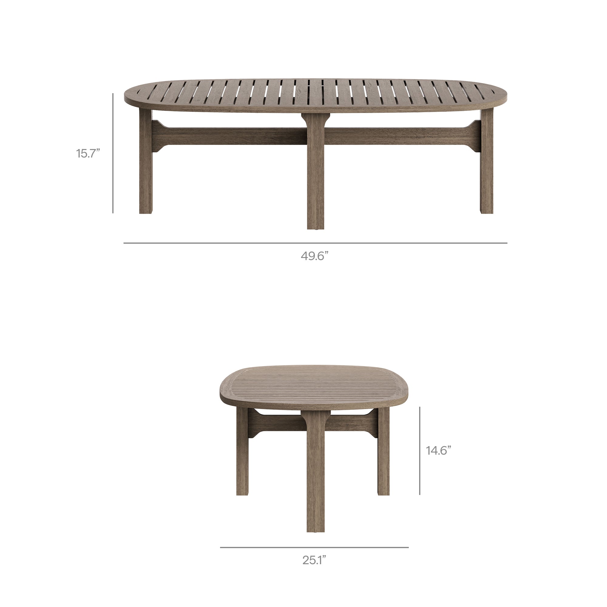 Saratoga Oval Outdoor Patio Teak Wood Coffee Table