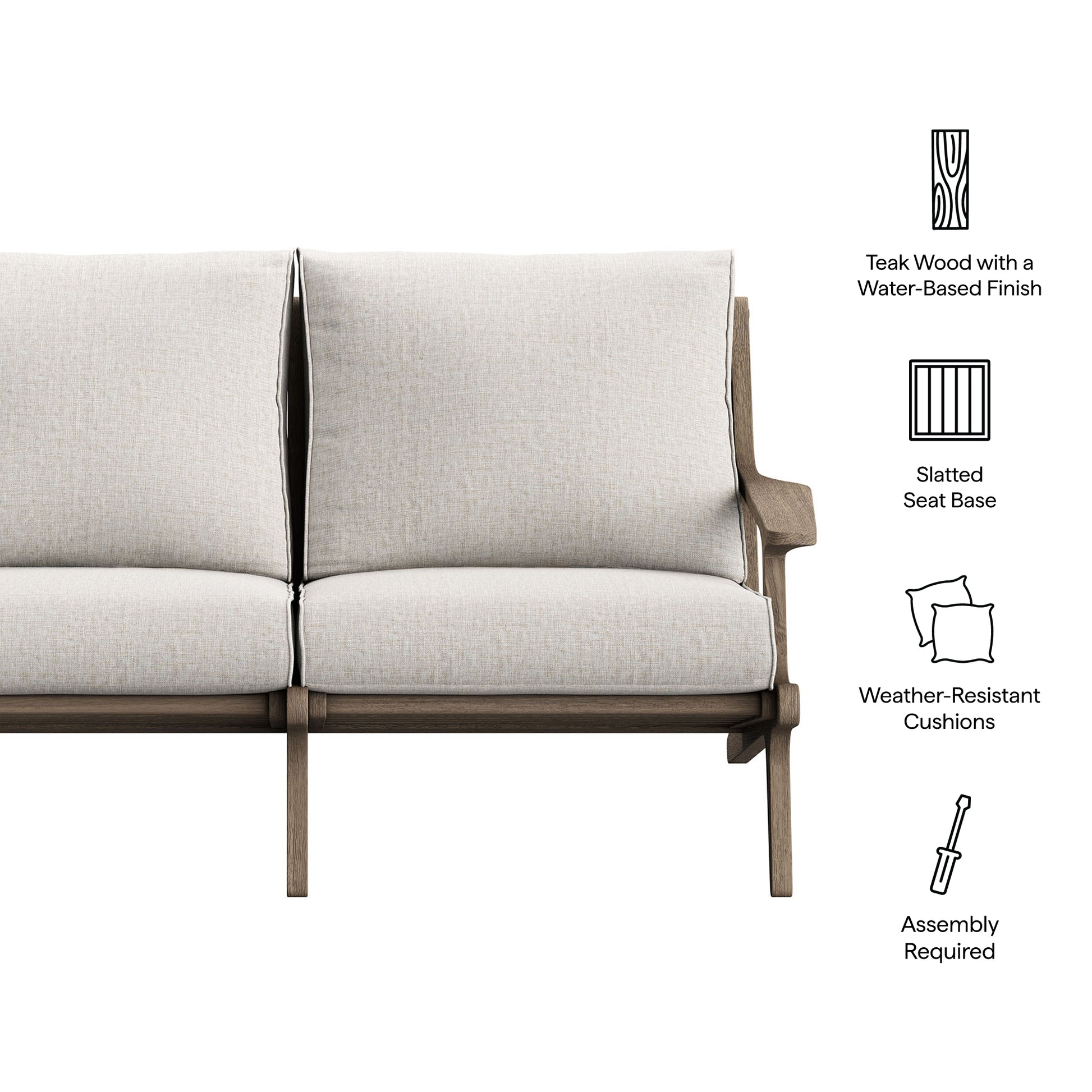 Saratoga Outdoor Teak Wood Loveseat