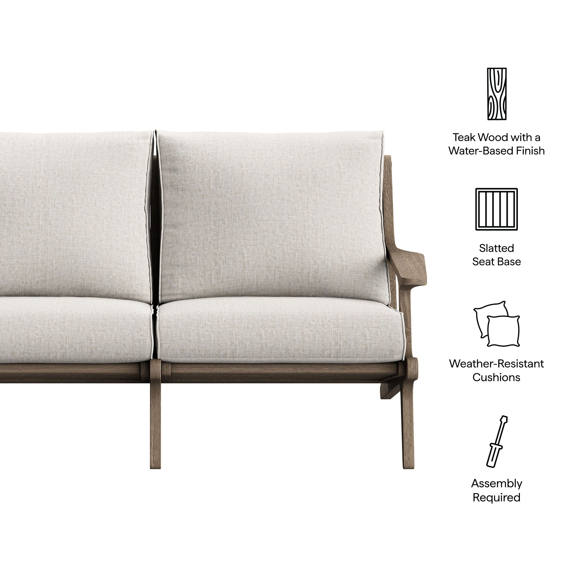 Saratoga Outdoor Teak Wood Loveseat