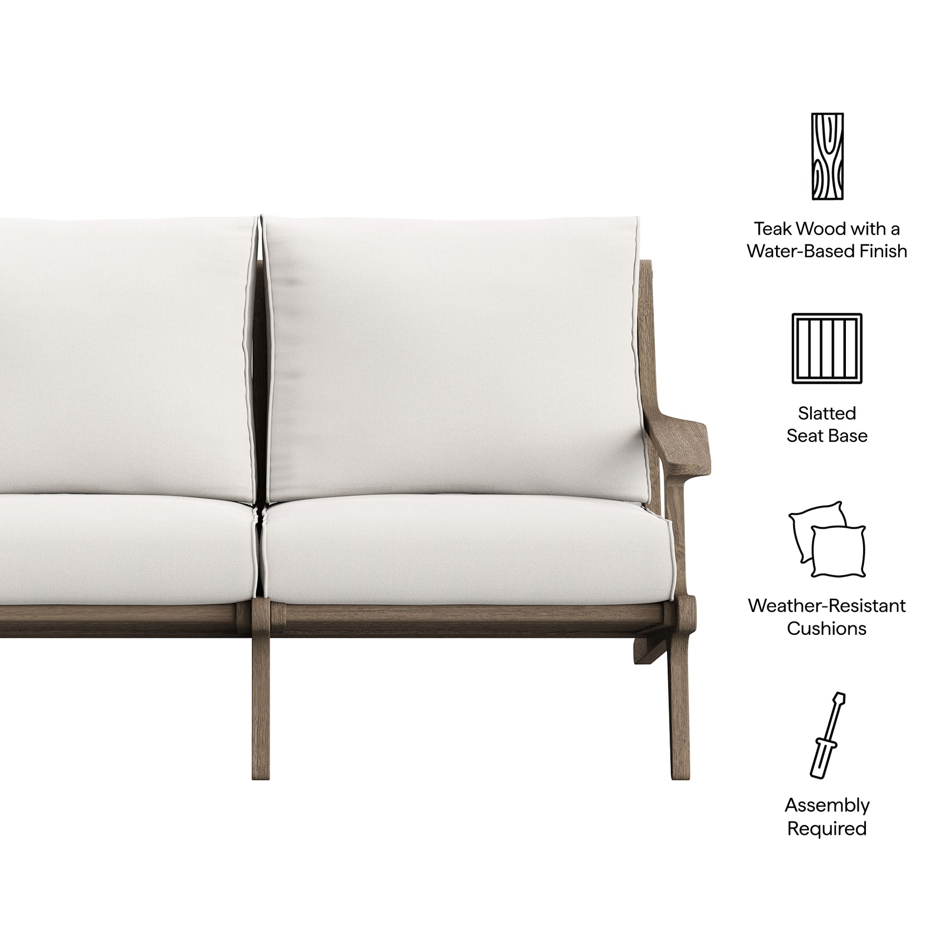 Saratoga Outdoor Teak Wood Loveseat