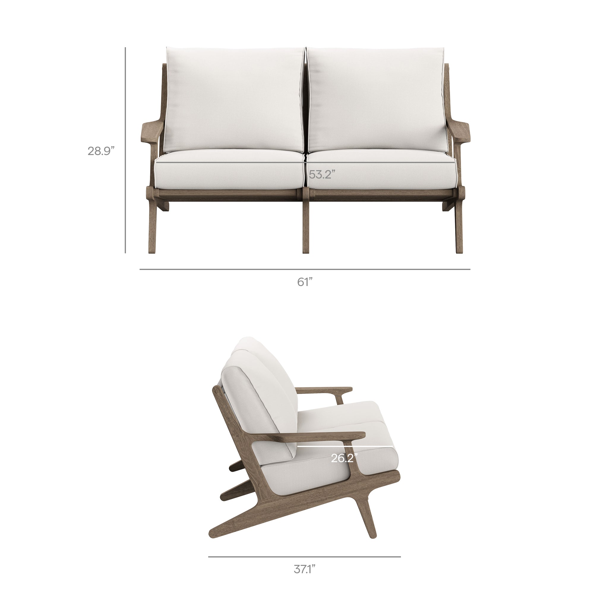 Saratoga Outdoor Teak Wood Loveseat