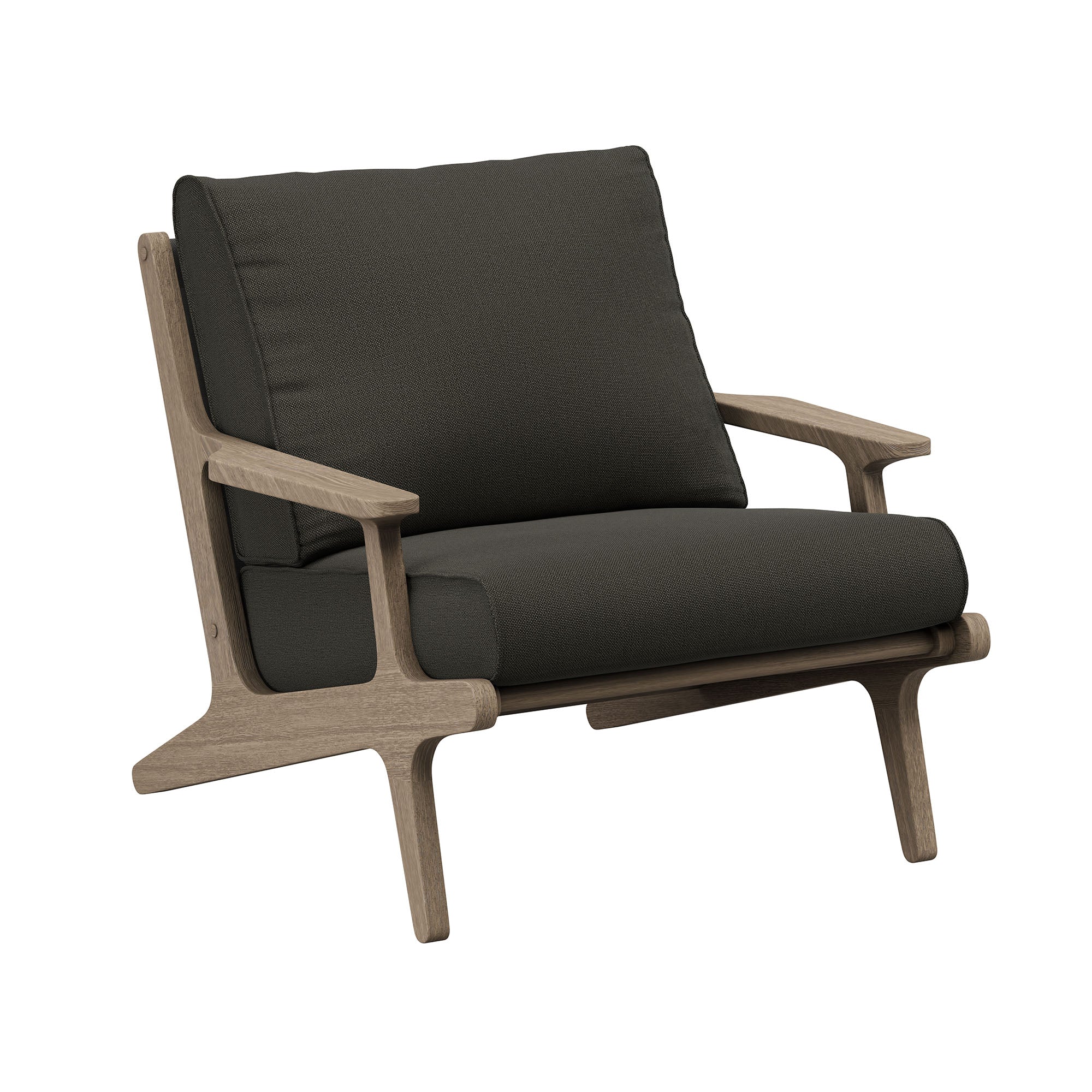 Saratoga Outdoor Teak Wood Chair and Ottoman Set