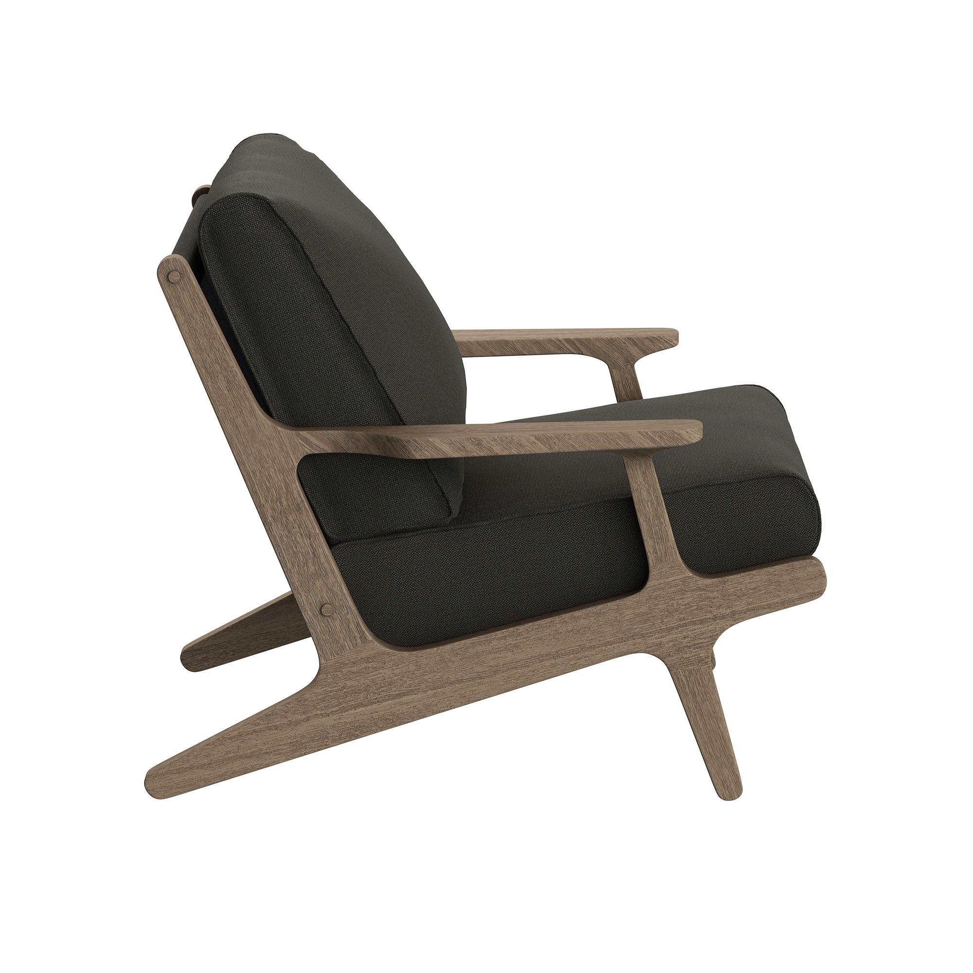 Saratoga Outdoor Teak Wood Chair and Ottoman Set