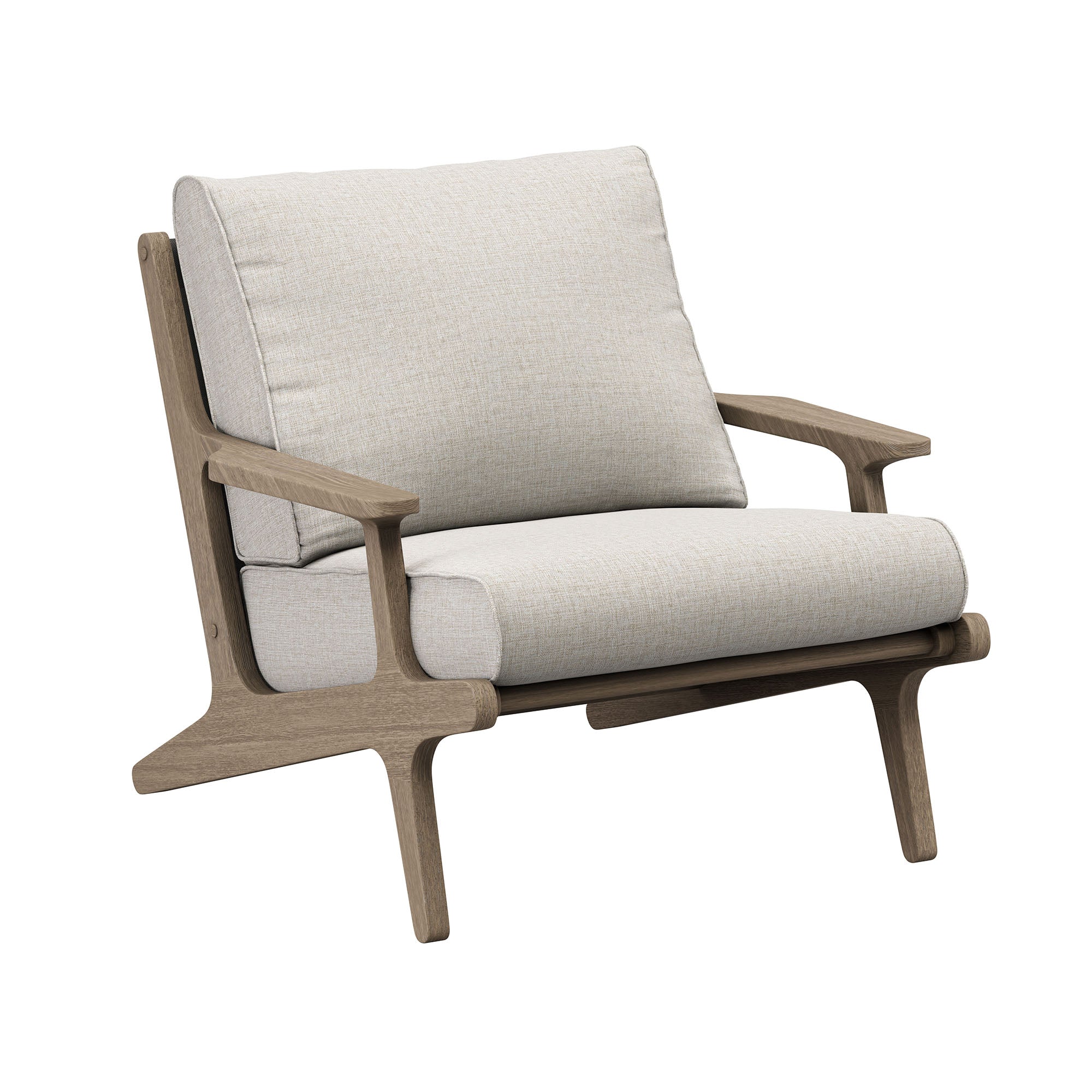 Saratoga Outdoor Teak Wood Chair and Ottoman Set
