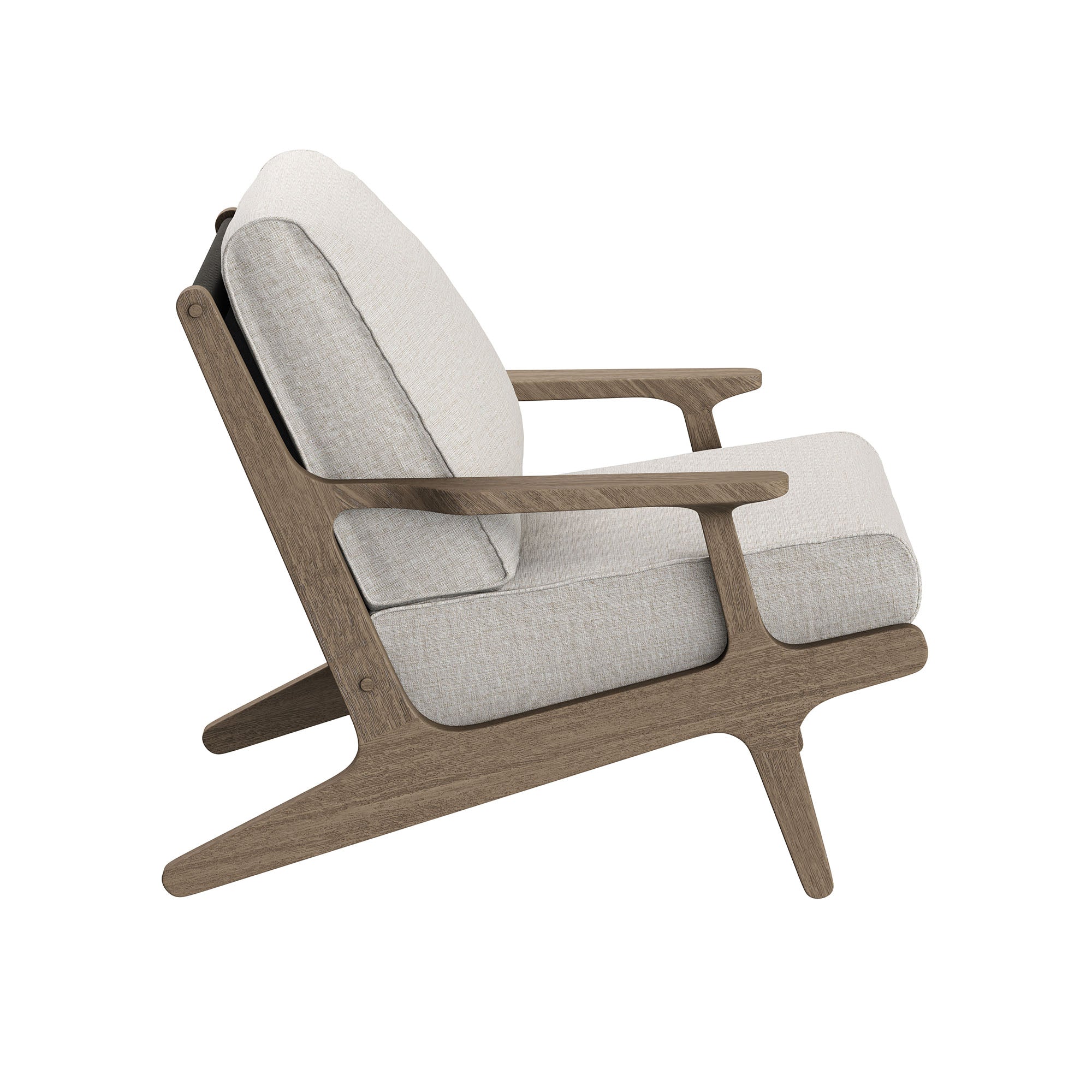 Saratoga Outdoor Teak Wood Chair and Ottoman Set