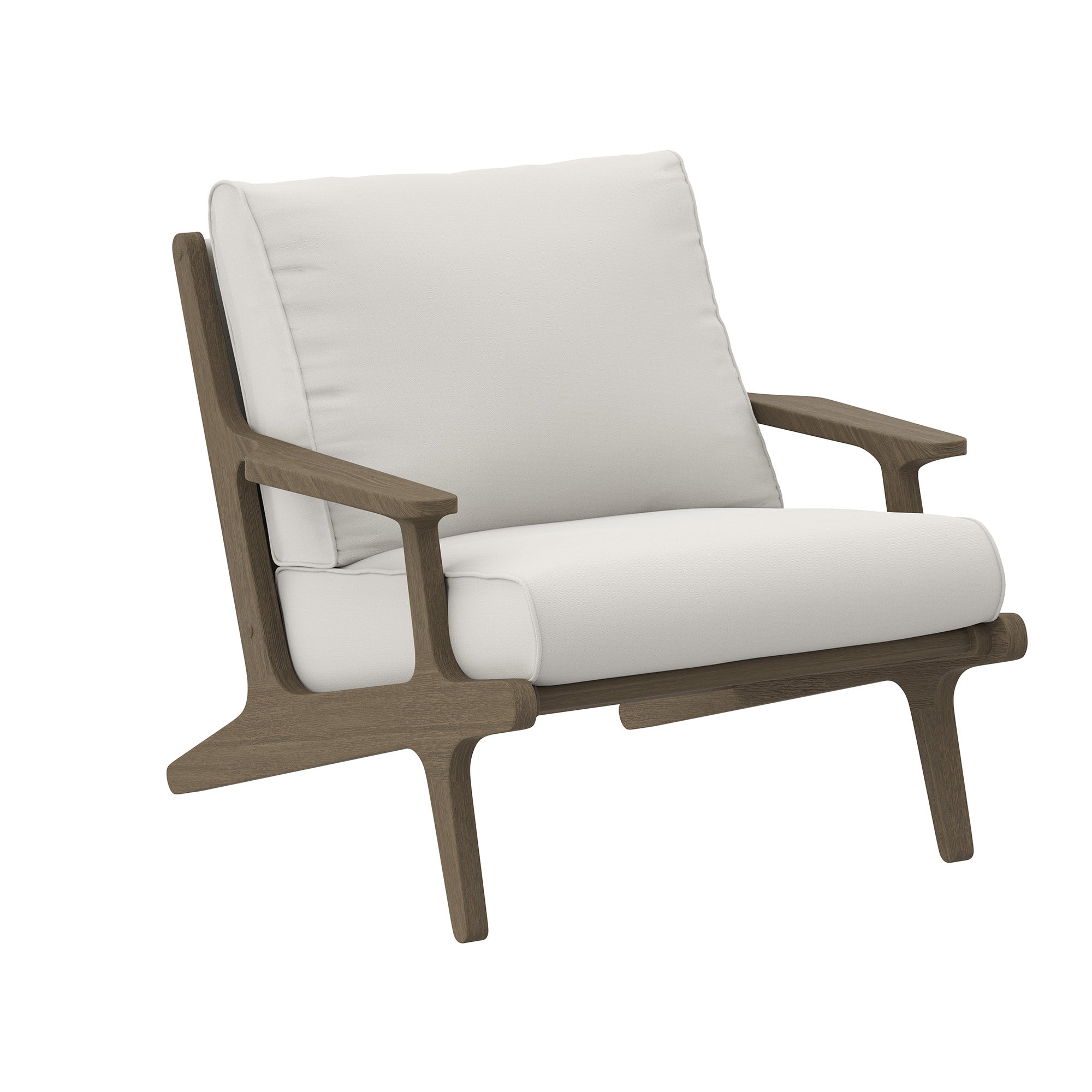 Saratoga Outdoor Teak Wood Chair and Ottoman Set