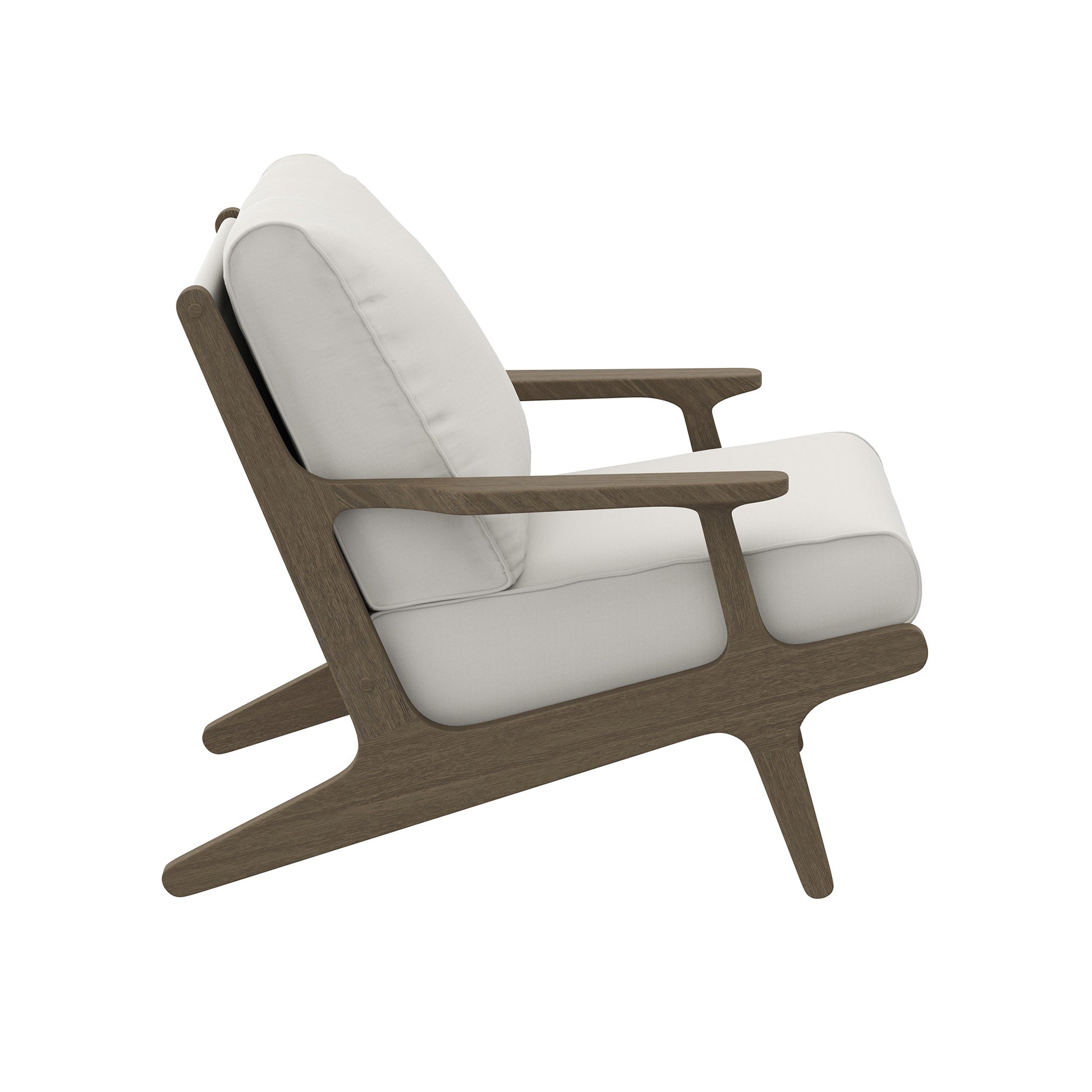 Saratoga Outdoor Teak Wood Chair and Ottoman Set