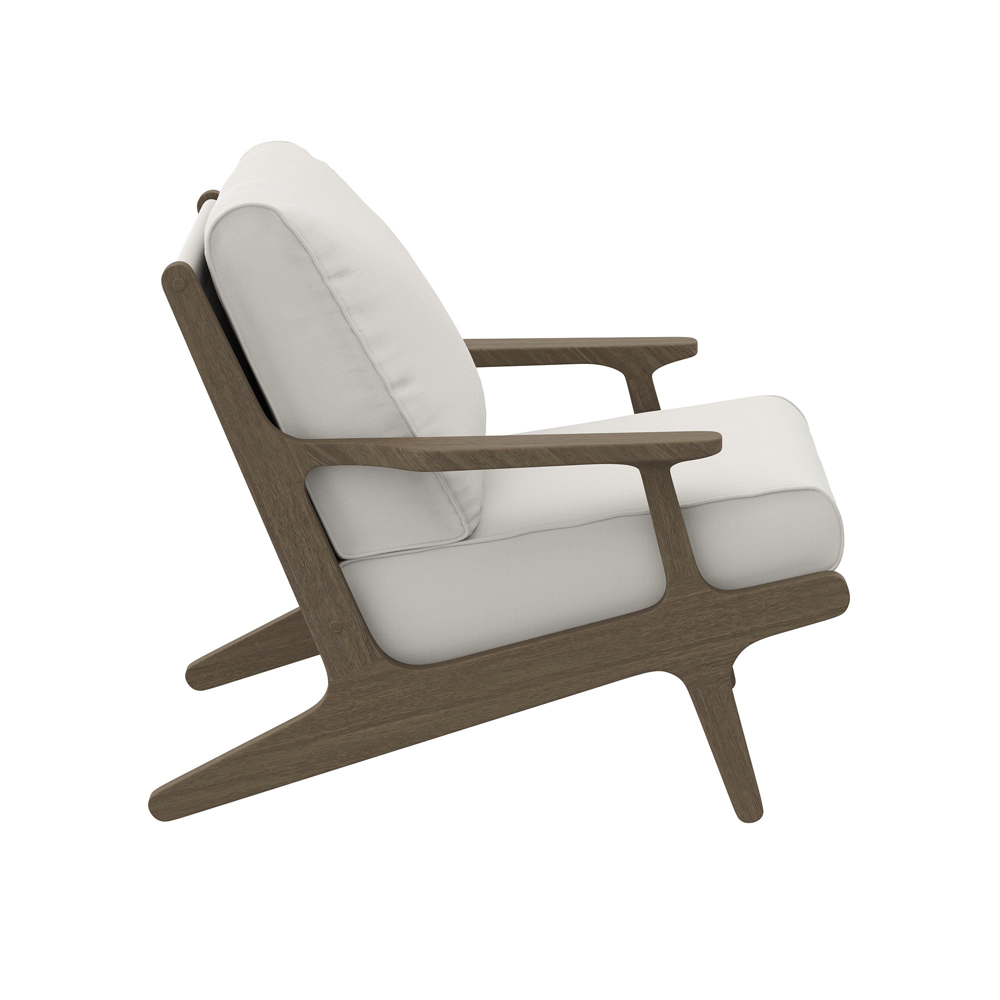 Saratoga Outdoor Teak Wood Chair and Ottoman Set