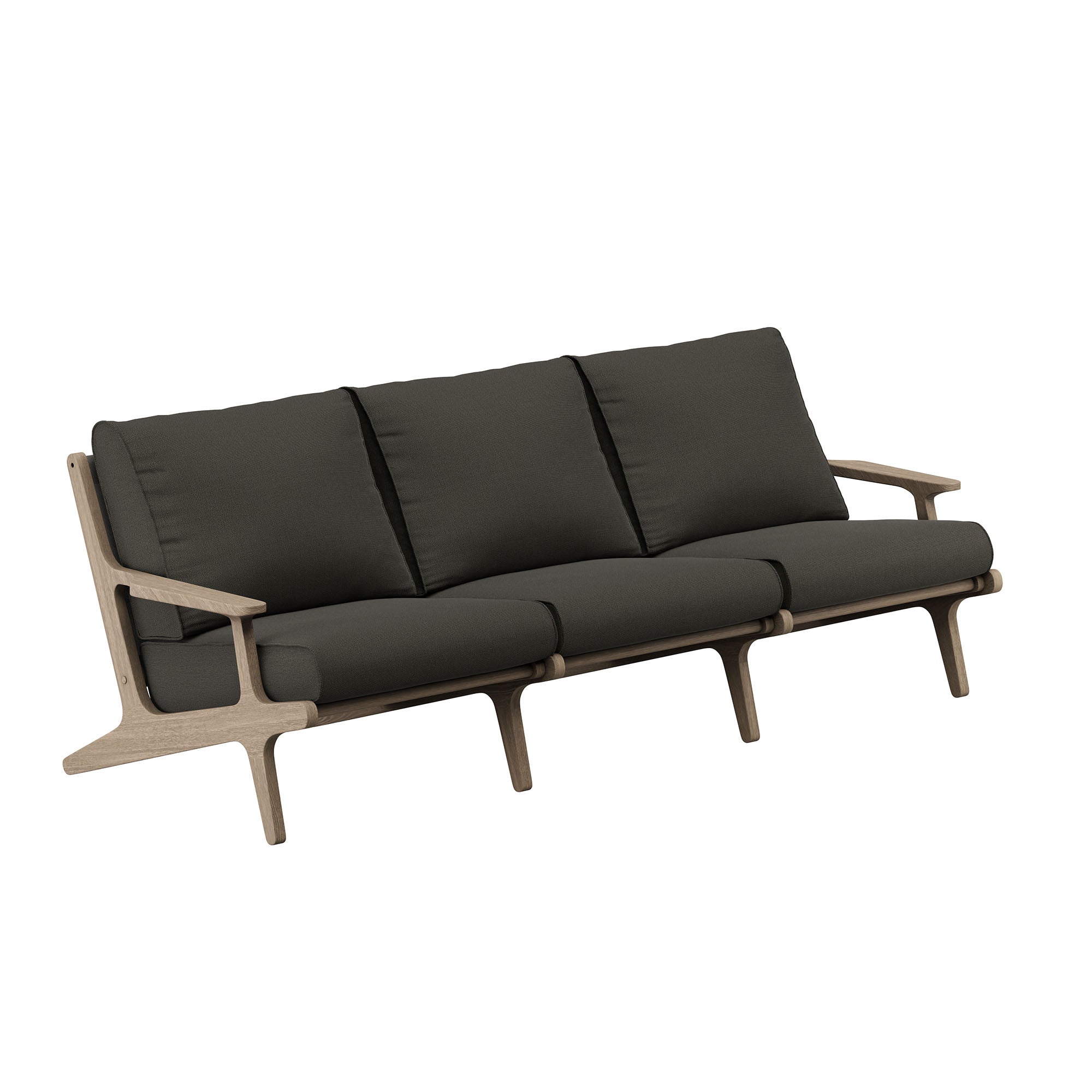 Saratoga Outdoor Teak Sofa - Weathered Gray Flint