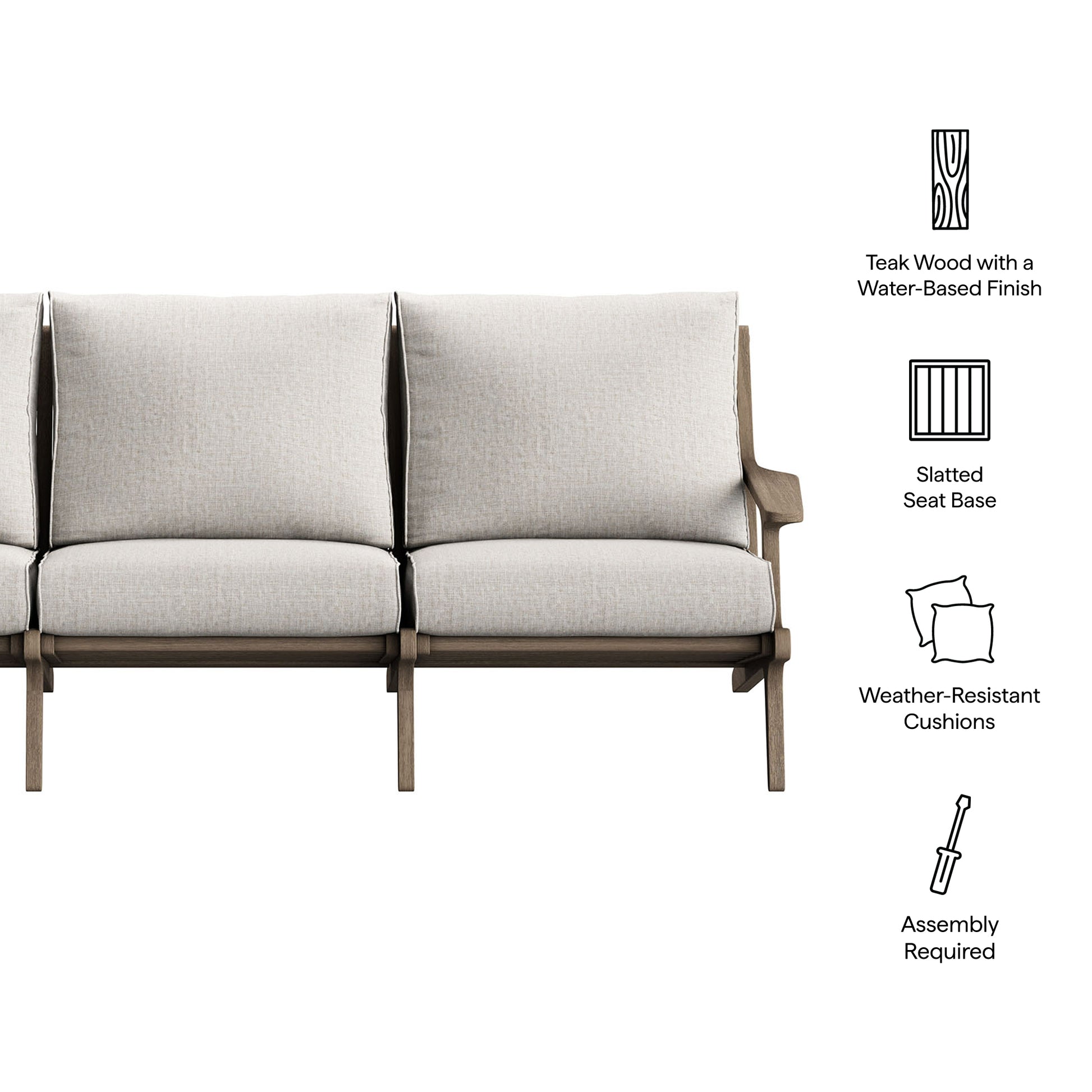 Saratoga Outdoor Teak Sofa