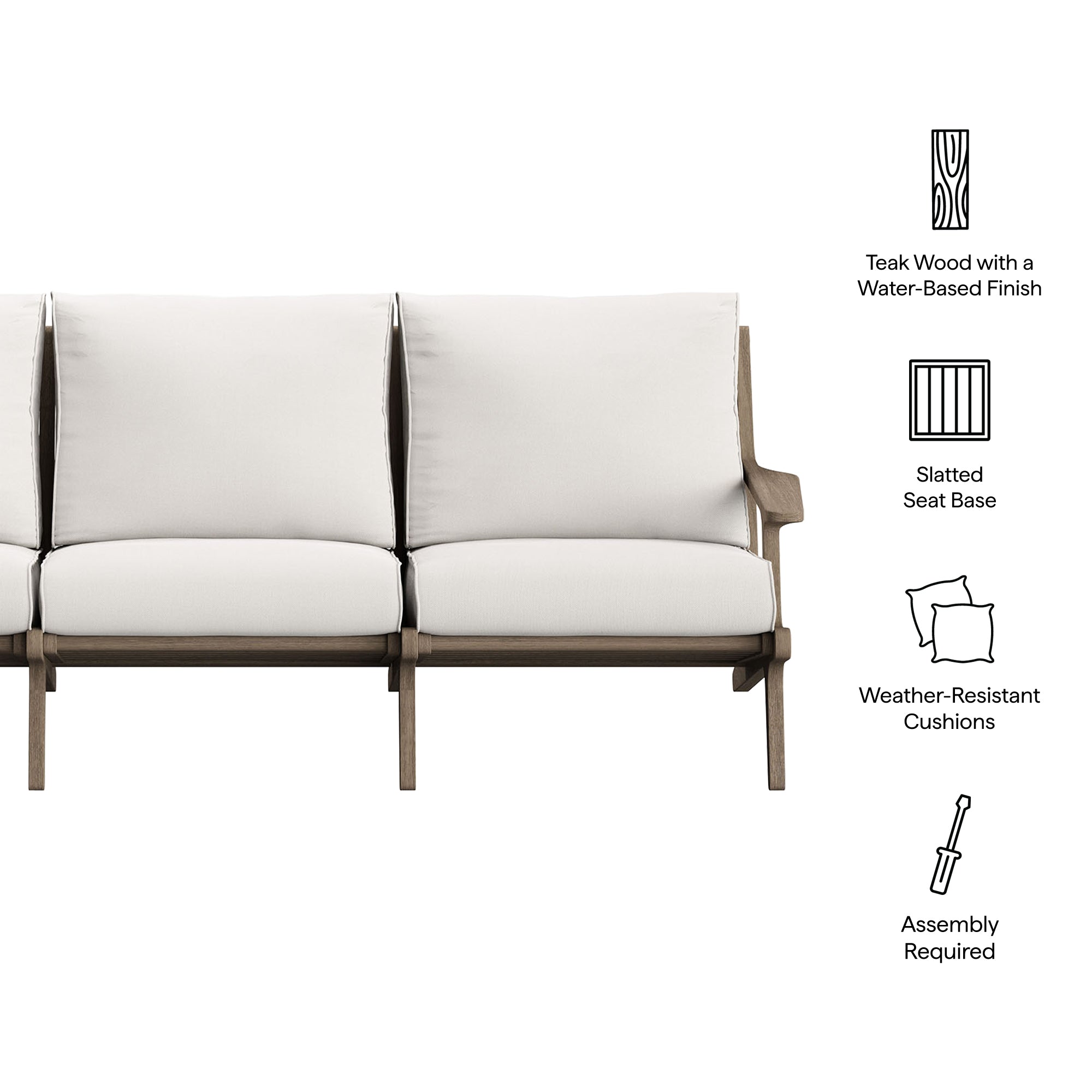 Saratoga Outdoor Teak Sofa