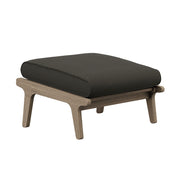 Saratoga Outdoor Teak Ottoman - Weathered Gray Flint