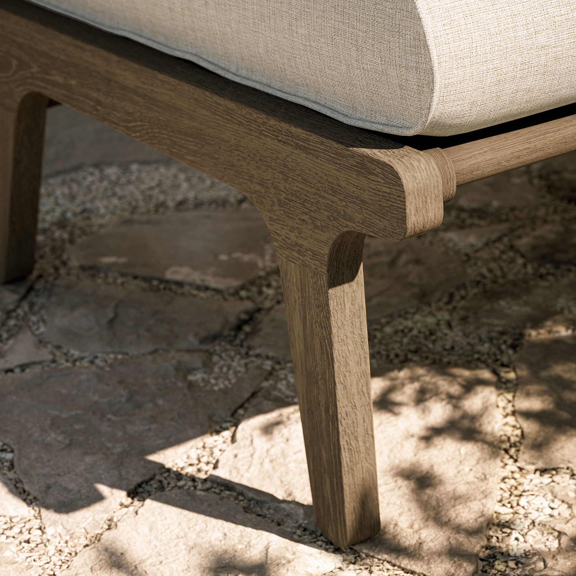 Saratoga Outdoor Teak Ottoman
