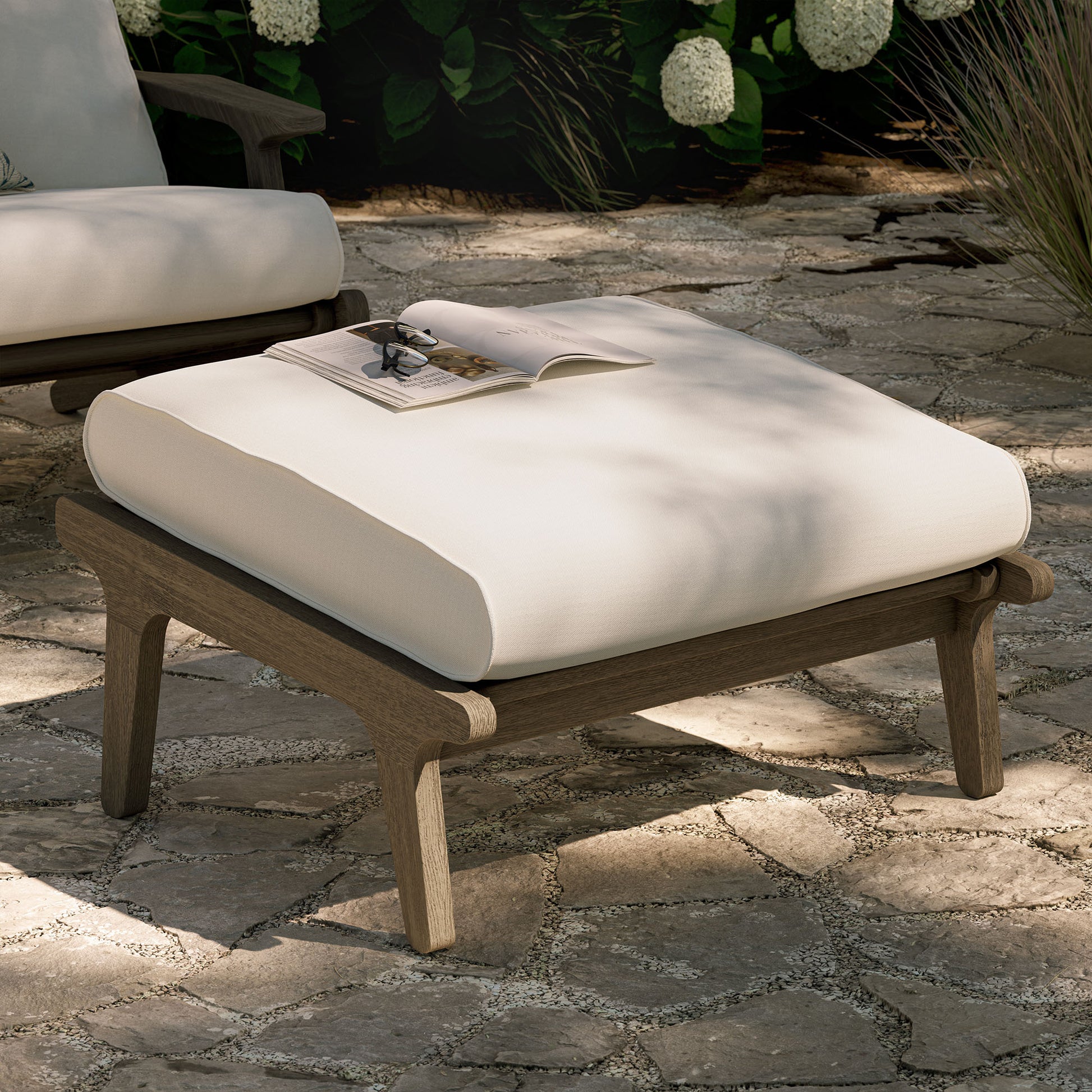 Saratoga Outdoor Teak Ottoman