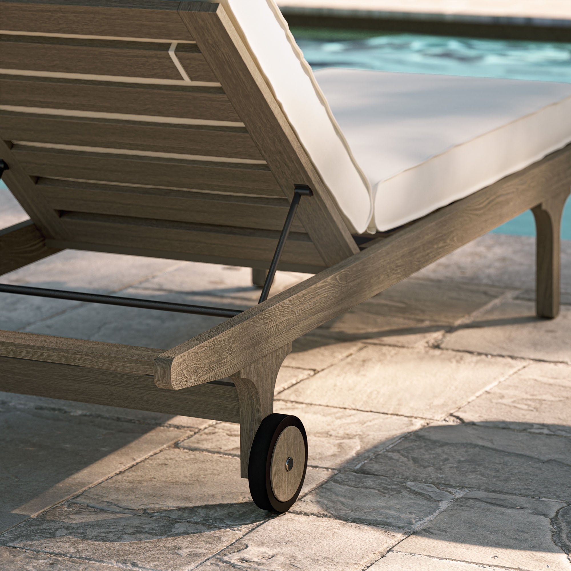 Saratoga Outdoor Teak Chaise Lounge Chair