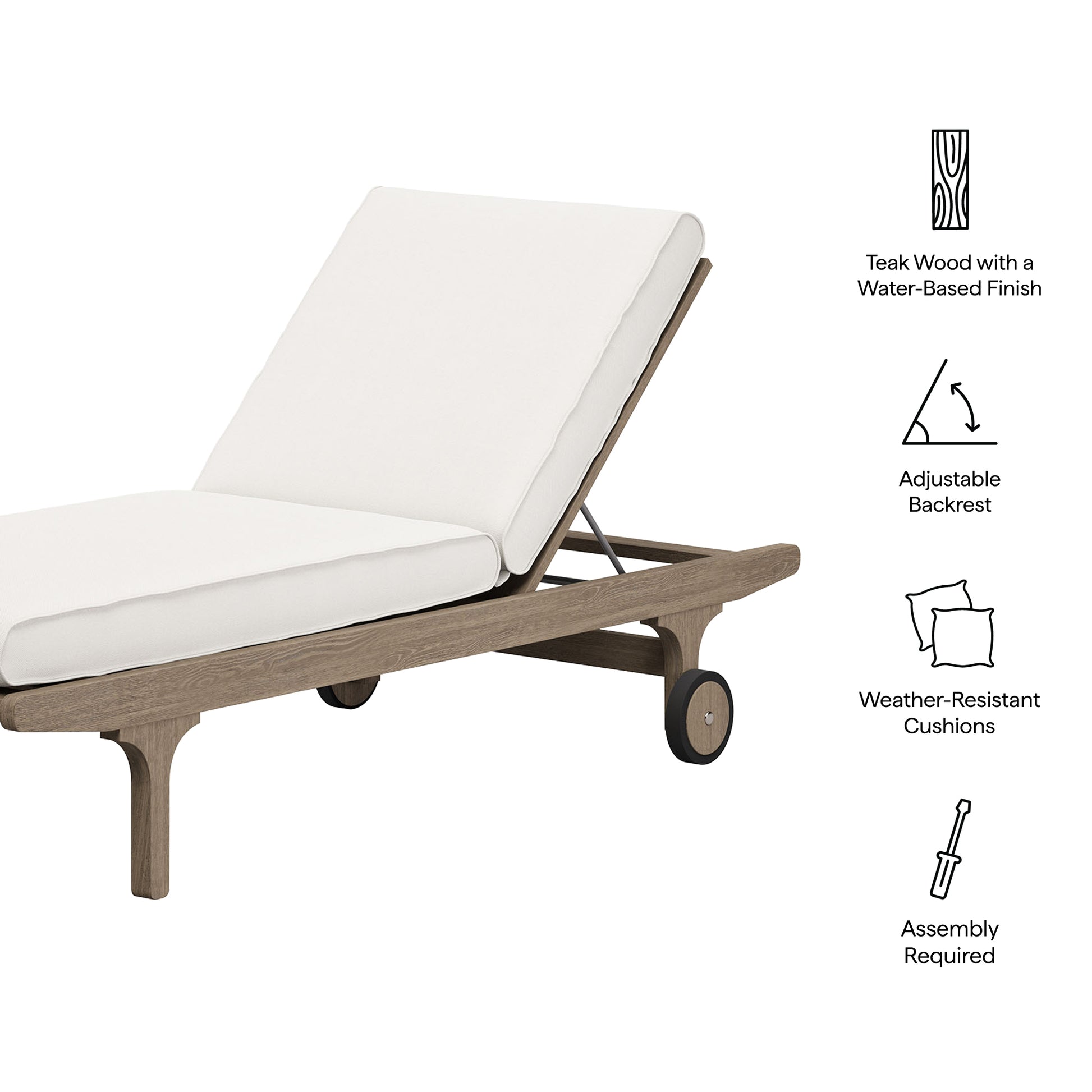 Saratoga Outdoor Teak Chaise Lounge Chair