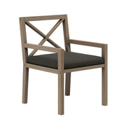 Northlake Outdoor Teak Dining Armchair - Weathered Gray Flint