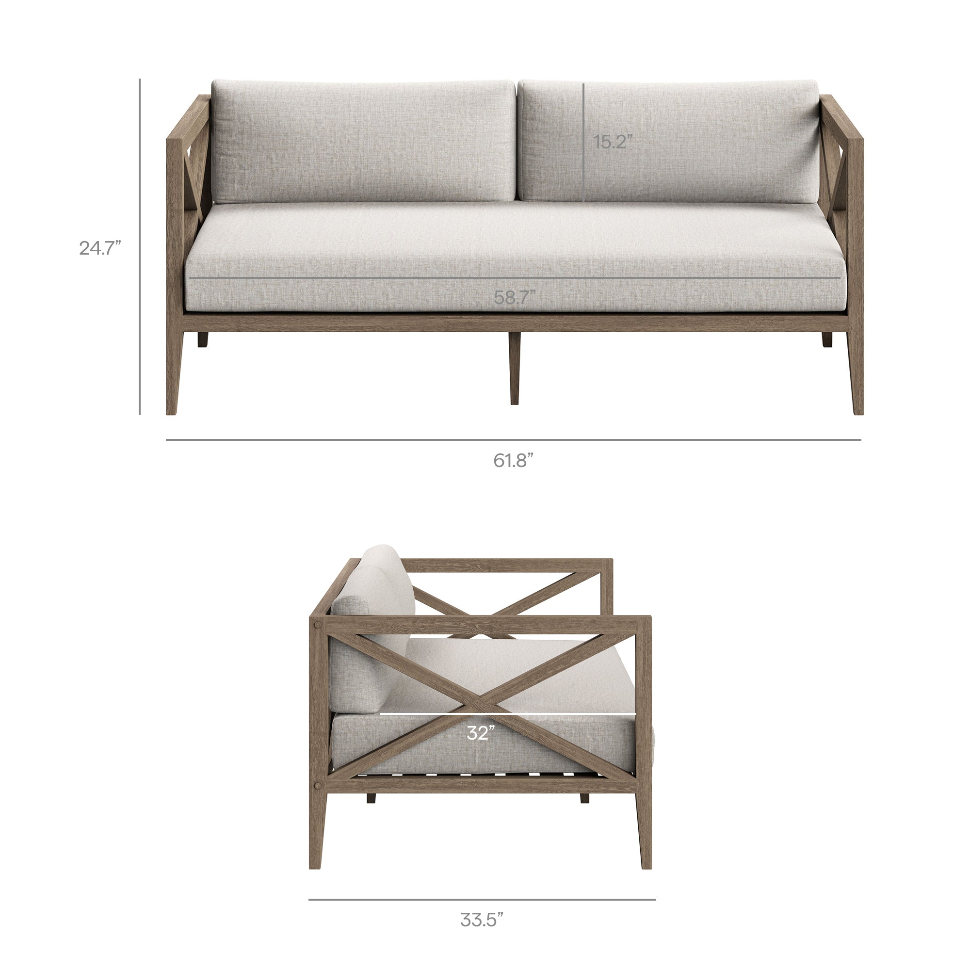 Northlake Outdoor Teak Loveseat