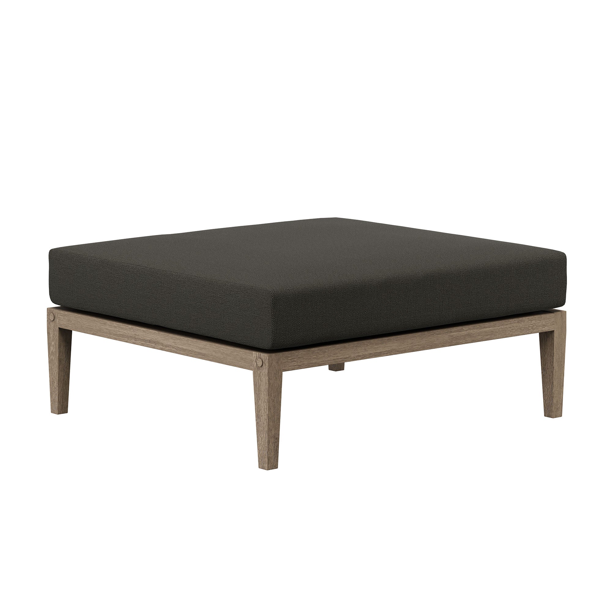 Northlake Outdoor Teak Ottoman - Weathered Gray Flint