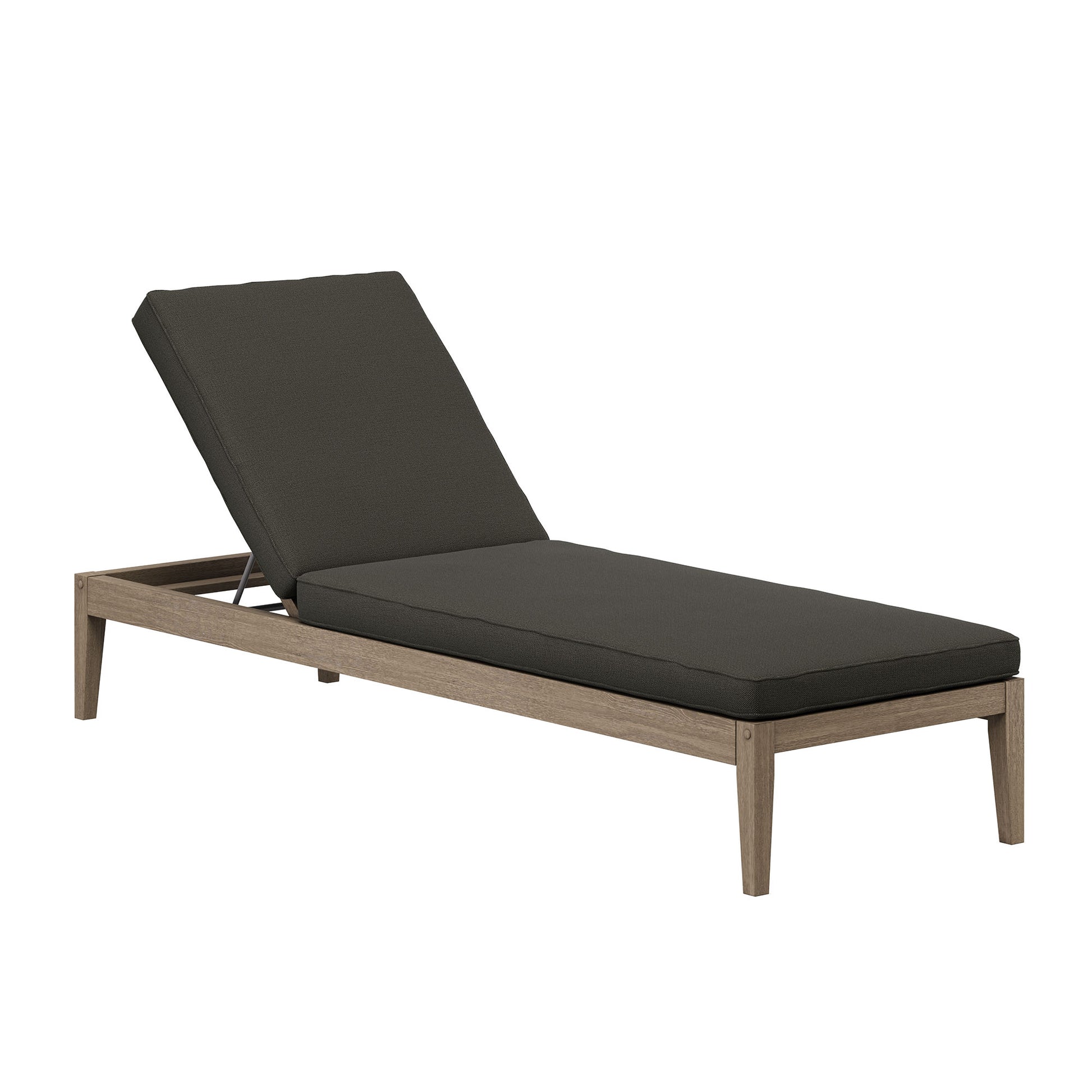 Northlake Outdoor Teak Chaise Lounge - Weathered Gray Flint