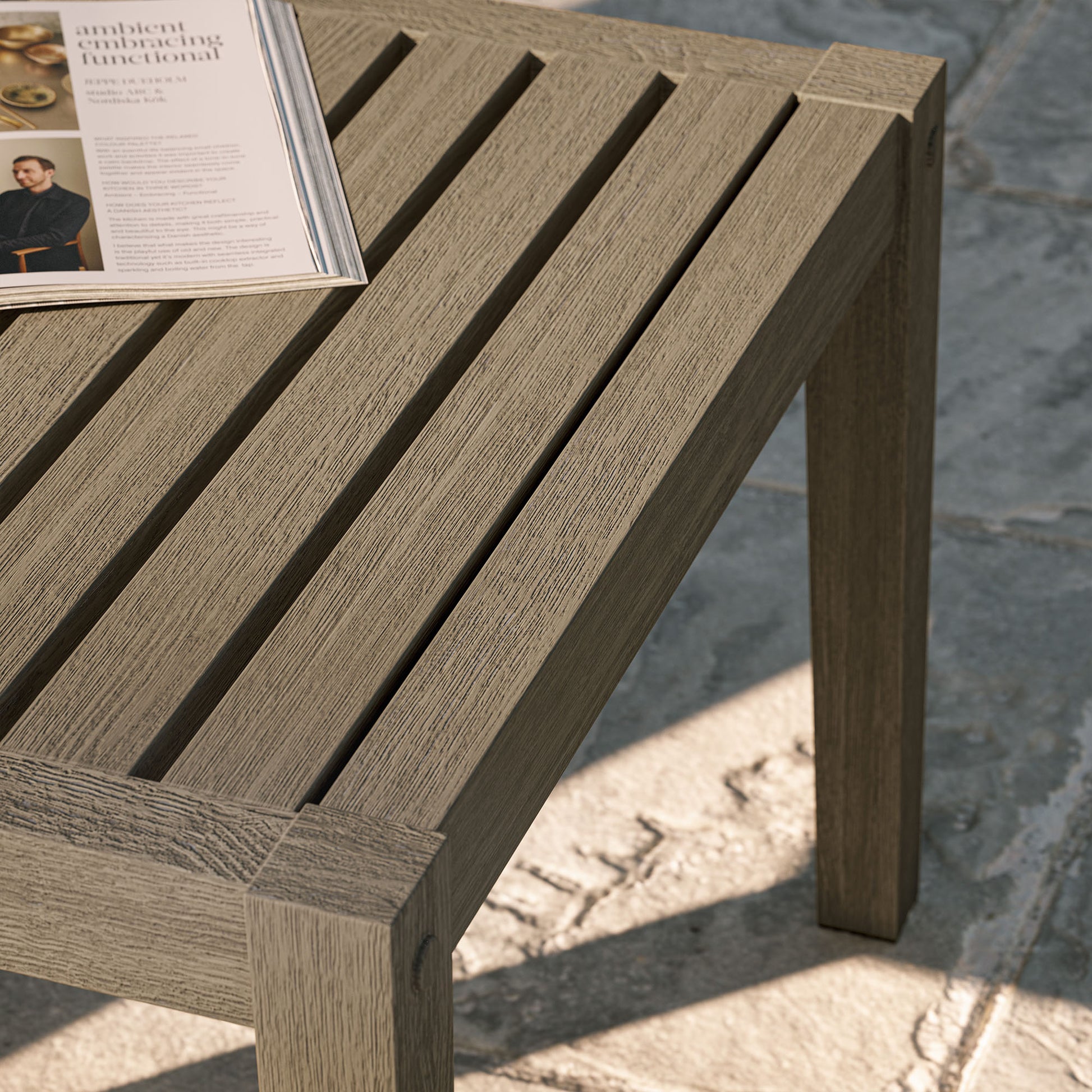 Northlake Square Outdoor Patio Teak Side Table