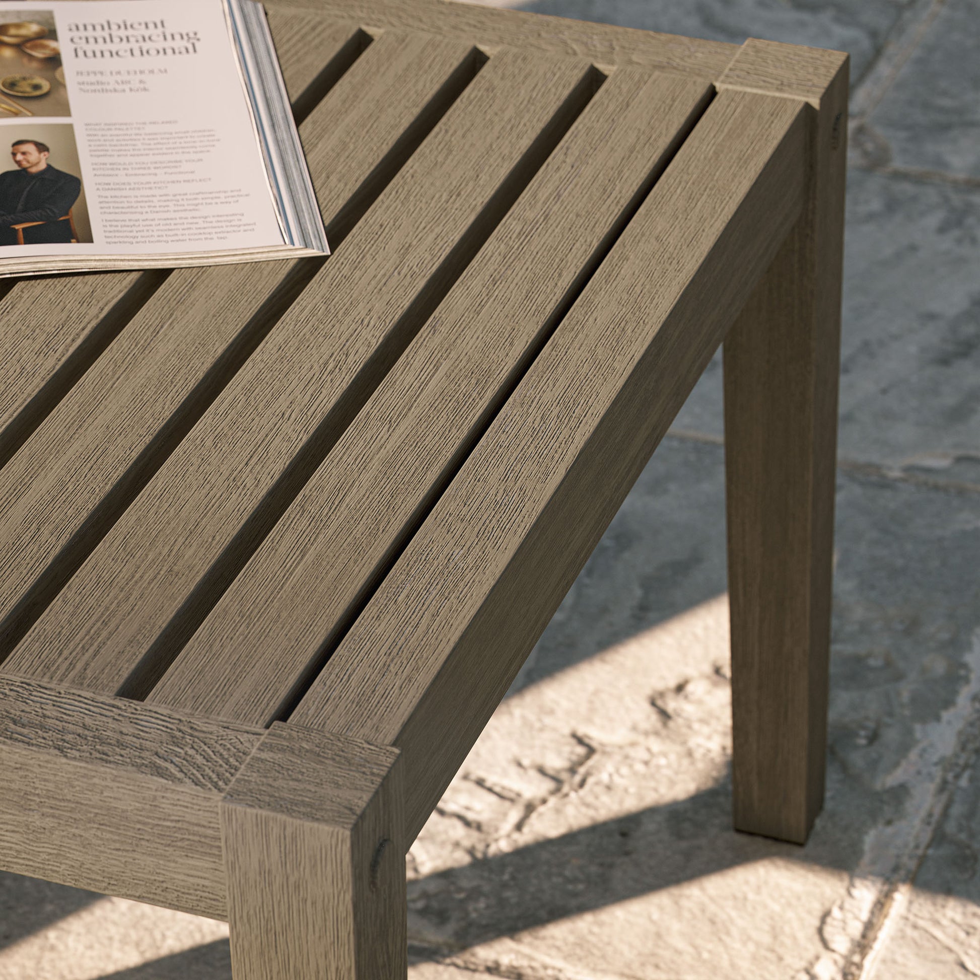 Northlake Square Outdoor Patio Teak Side Table