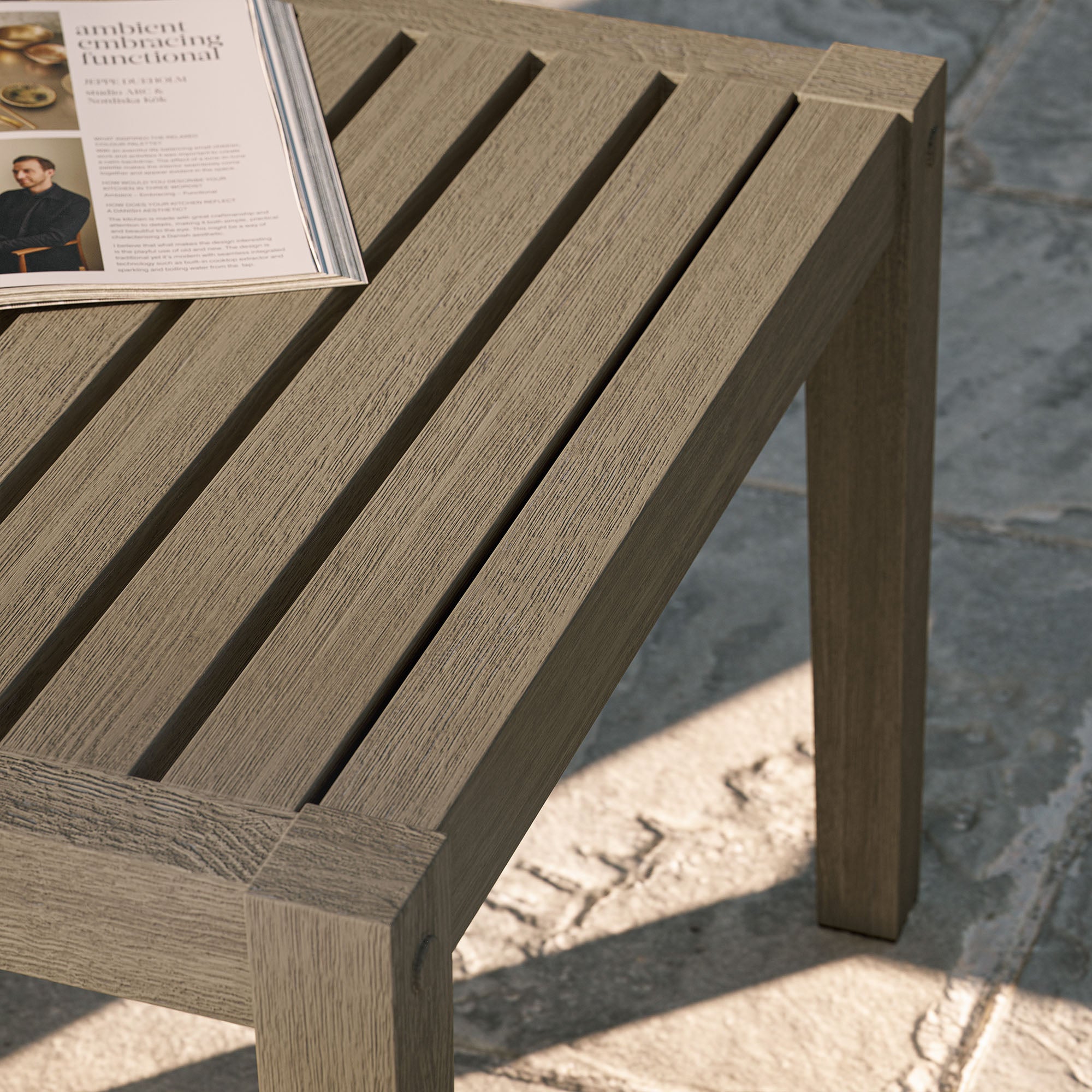 Northlake Square Outdoor Patio Teak Side Table