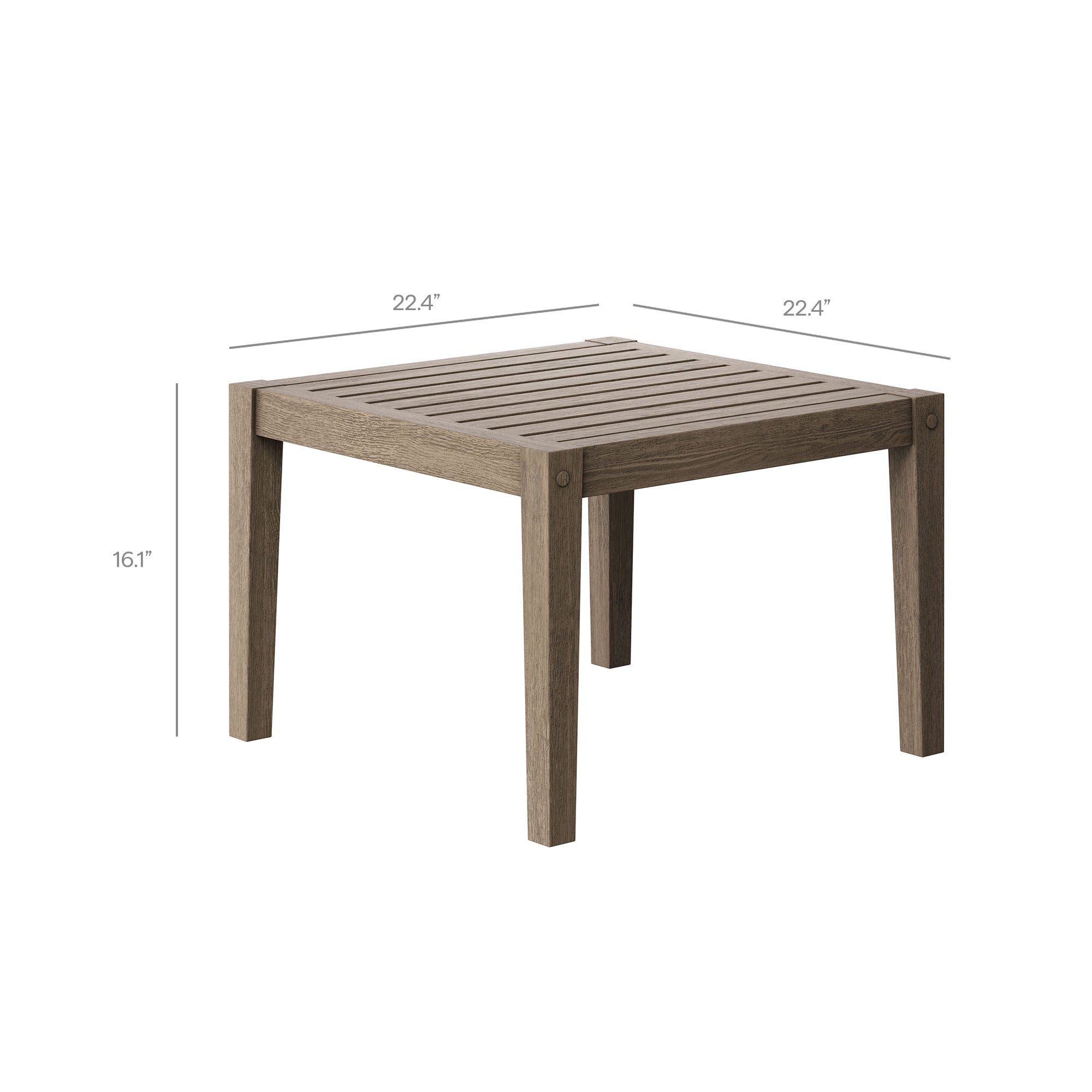 Northlake Square Outdoor Patio Teak Side Table
