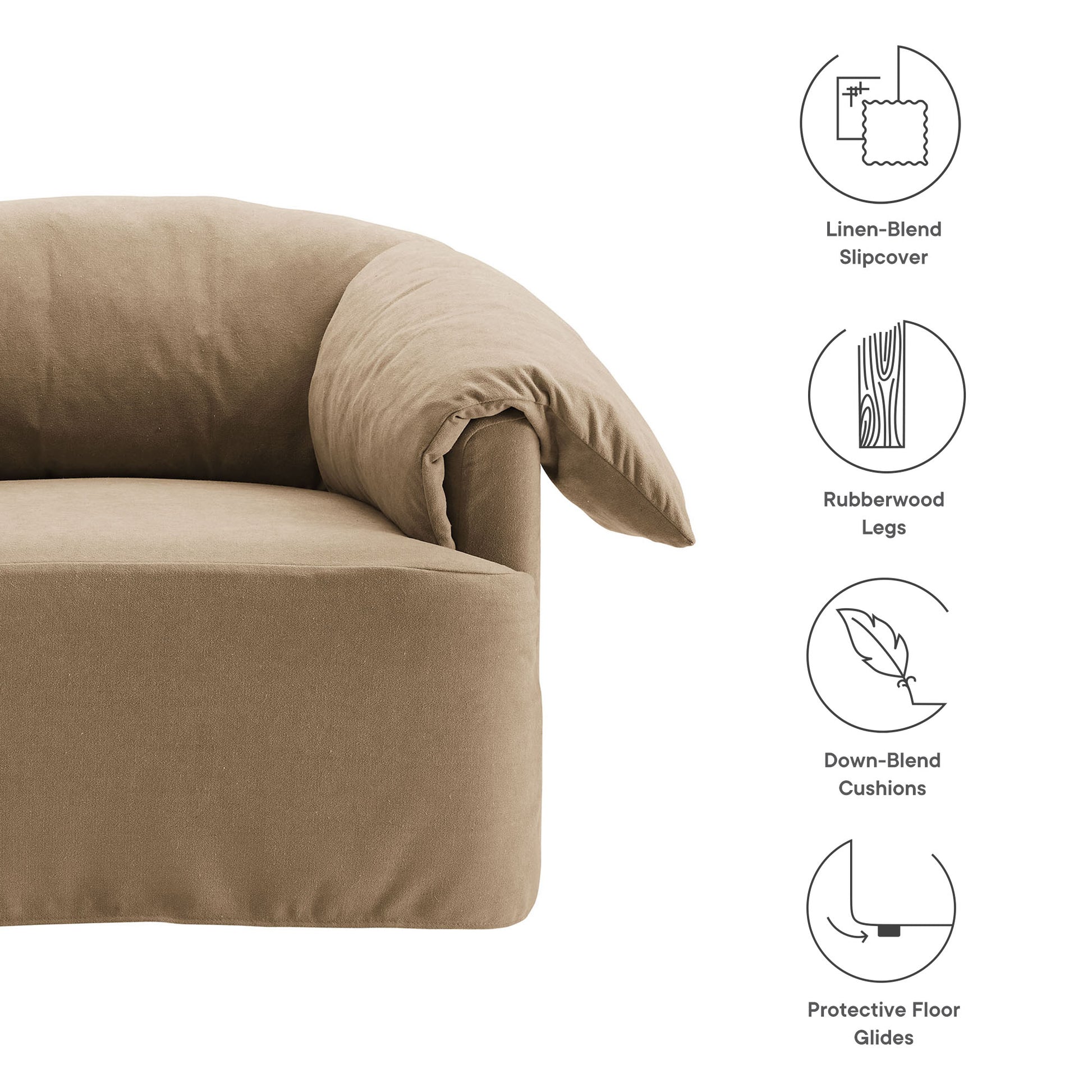 Lark Slipcovered Fabric Oversized Armchair - Linen