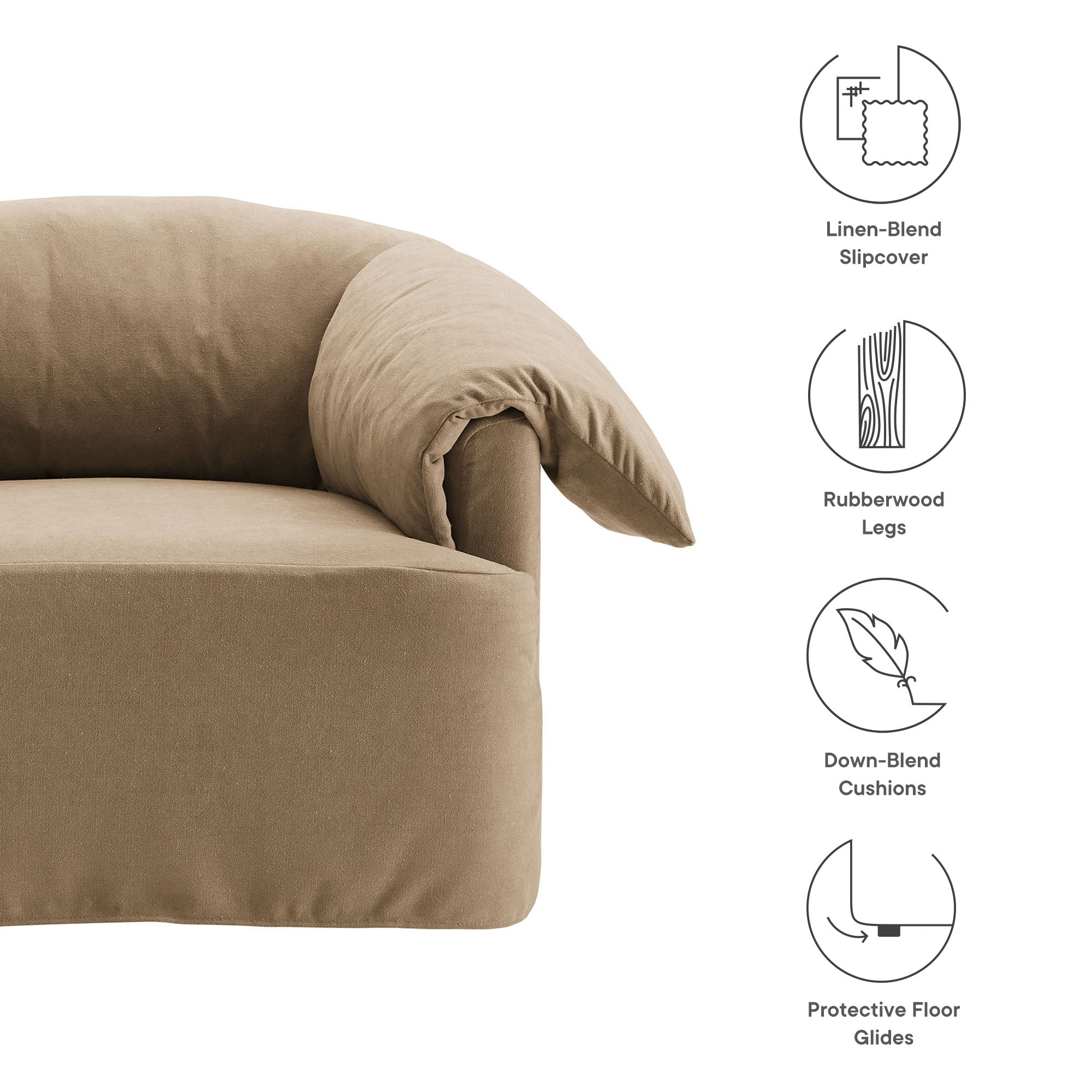 Lark Slipcovered Fabric Oversized Armchair - Linen