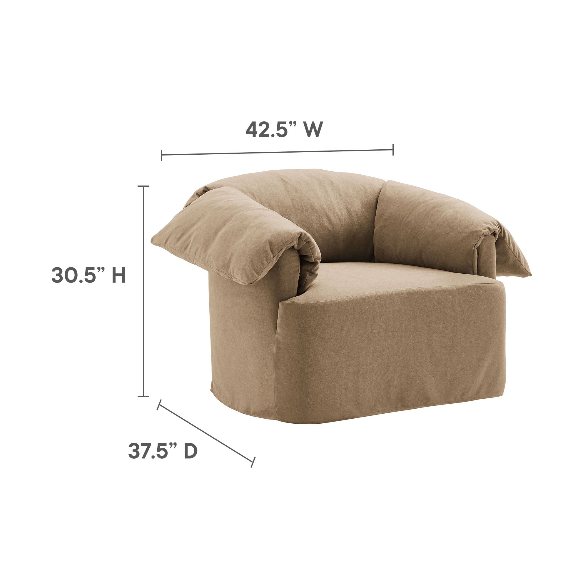 Lark Slipcovered Fabric Oversized Armchair - Sage