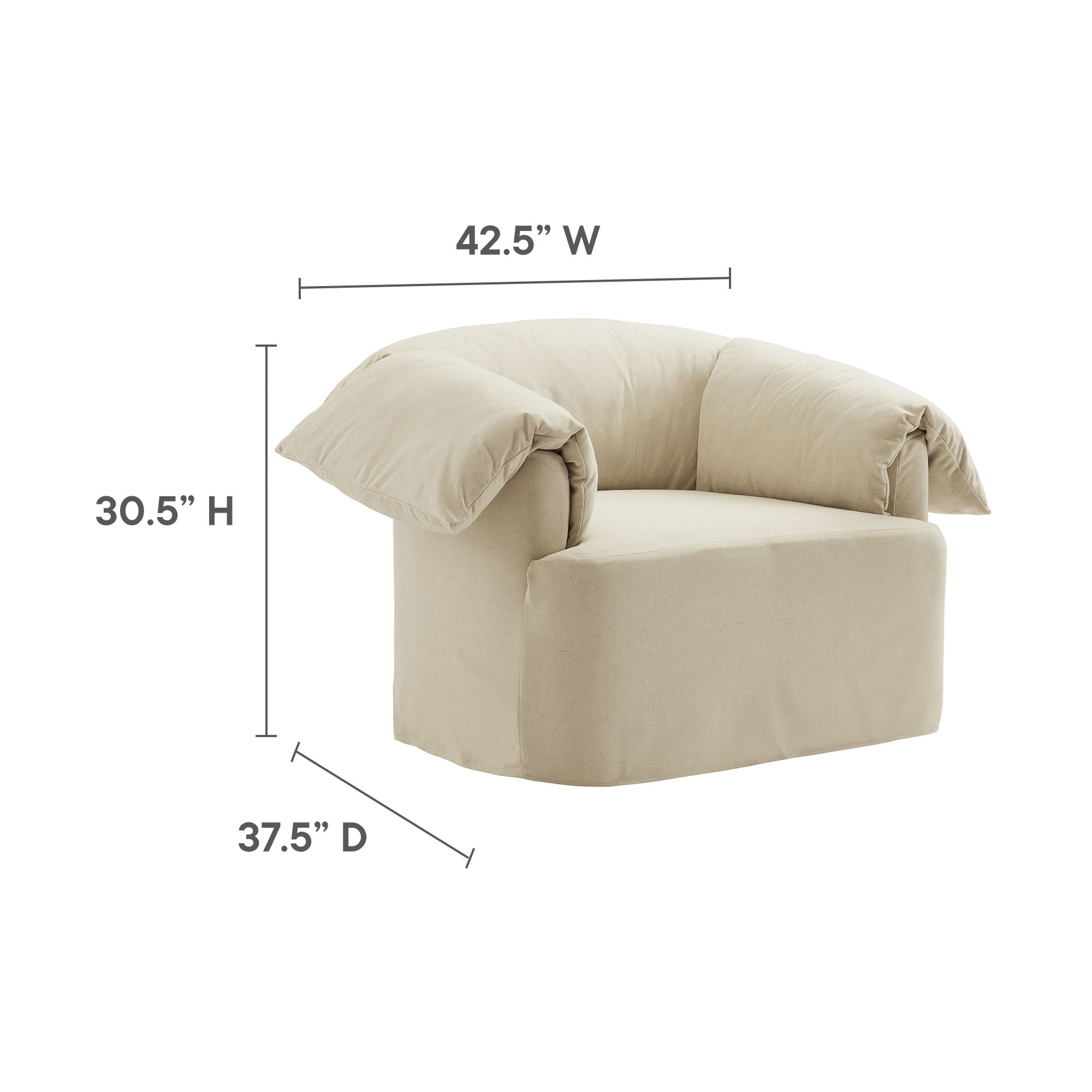 Lark Slipcovered Fabric Oversized Armchair