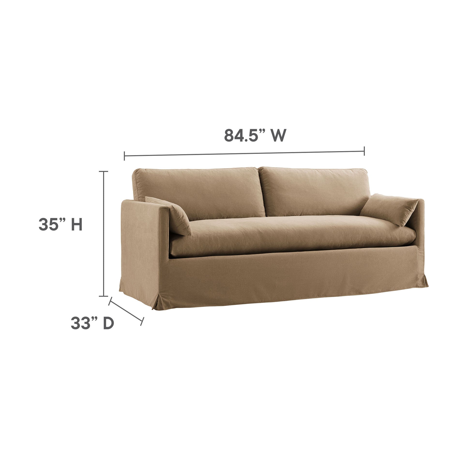 Wellfleet 85" Slipcovered Fabric Sofa - Linen