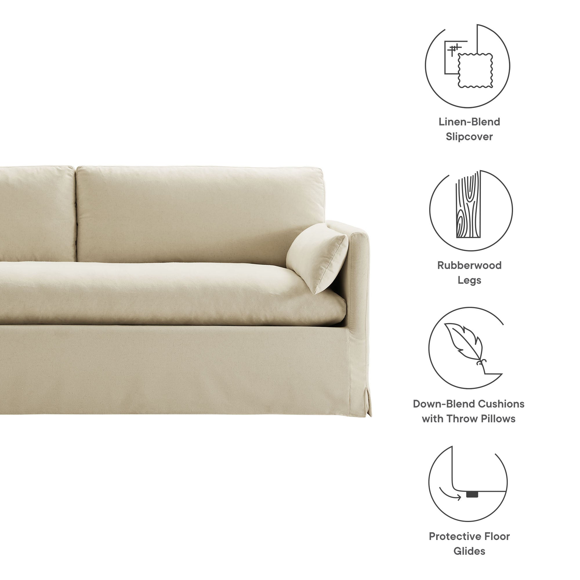 Wellfleet 85" Slipcovered Fabric Sofa