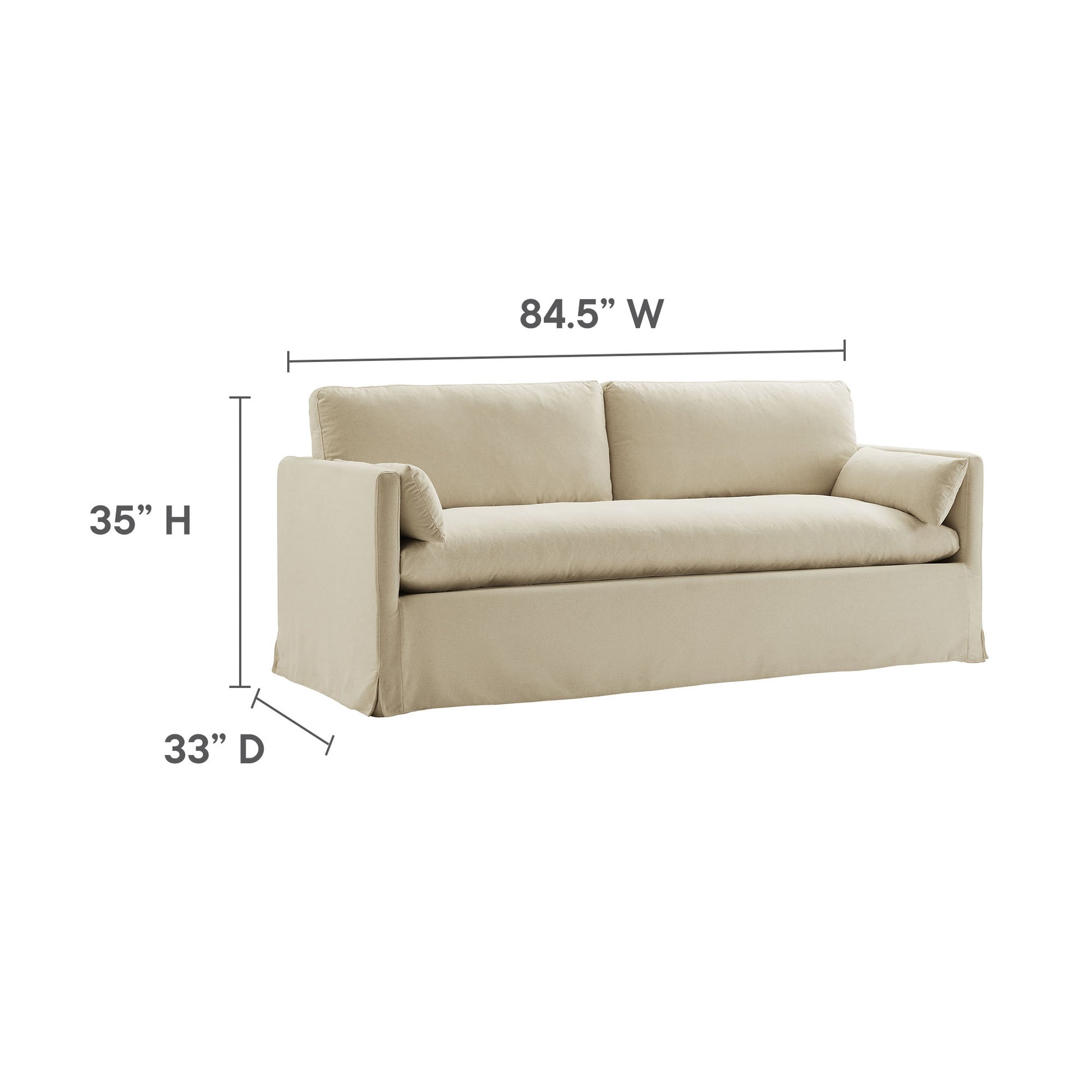 Wellfleet 85" Slipcovered Fabric Sofa