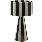 Renae Handwoven Cotton Thread Striped Table Lamp - Black
