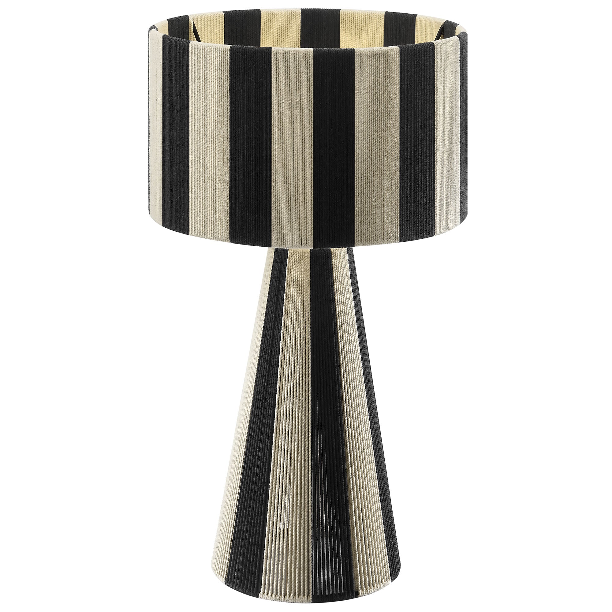 Renae Handwoven Cotton Thread Striped Table Lamp