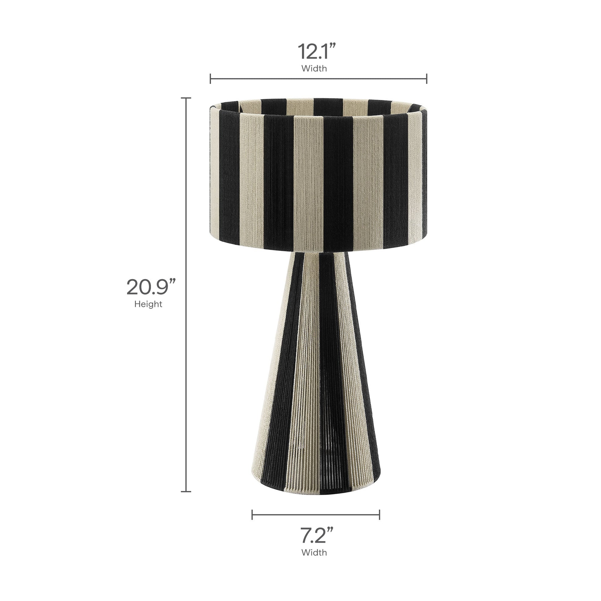 Renae Handwoven Cotton Thread Striped Table Lamp - Cobblestone