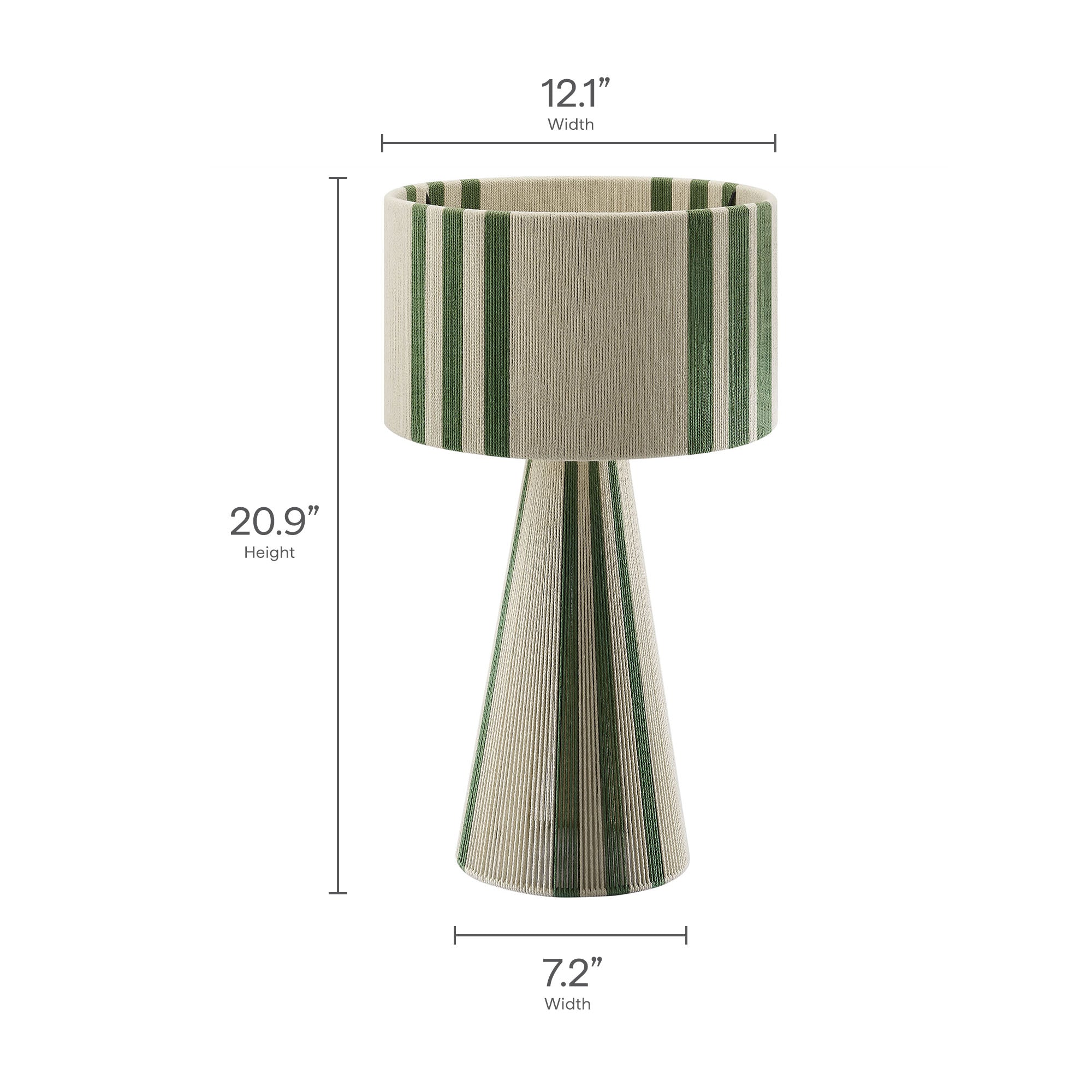 Gia Handwoven Cotton Thread Striped or Plain Table Lamp - Natural