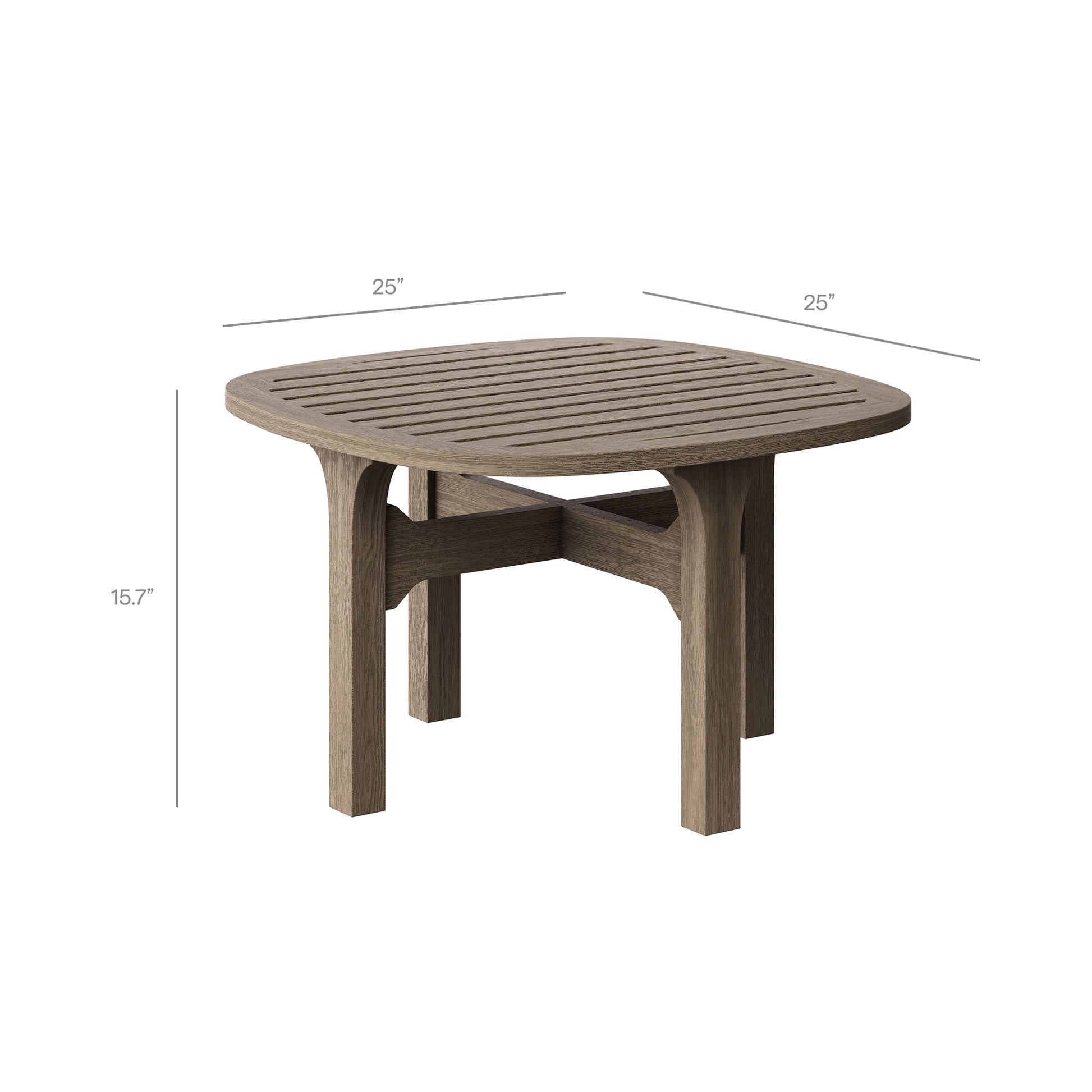 Saratoga Square Outdoor Patio Teak Wood Side Table
