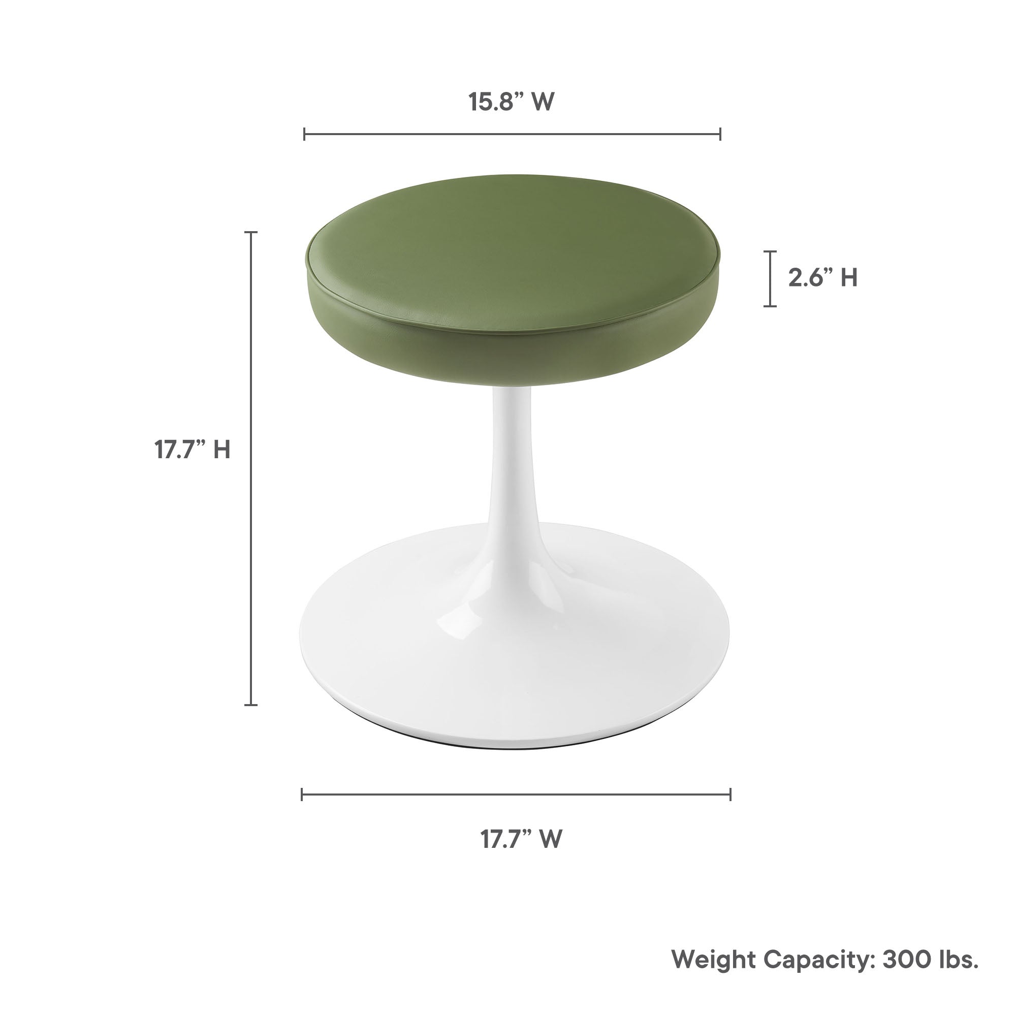 Lippa Vegan Leather Round Stool - Mushroom Brown