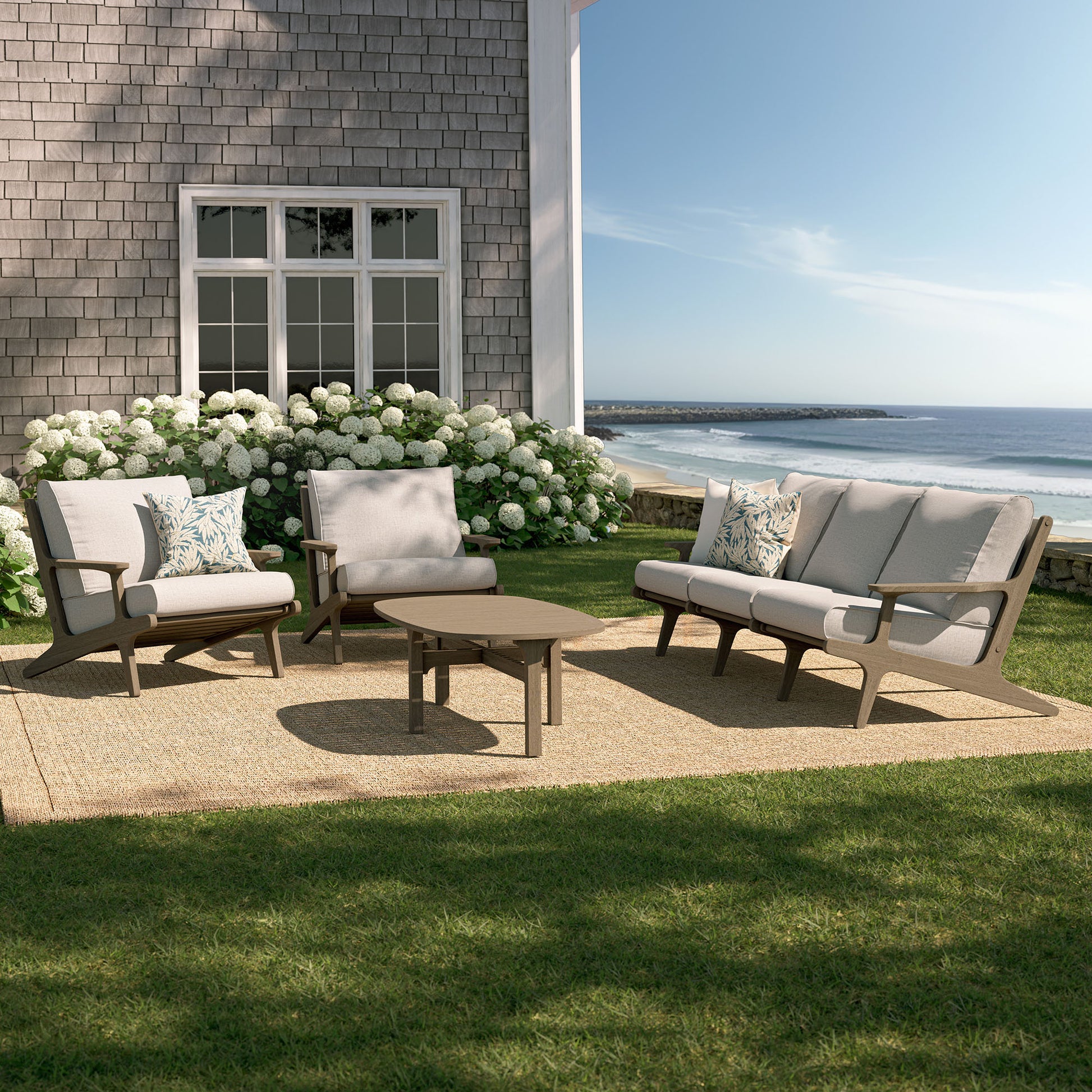 Saratoga 4-Piece Outdoor Teak Wood Furniture Set